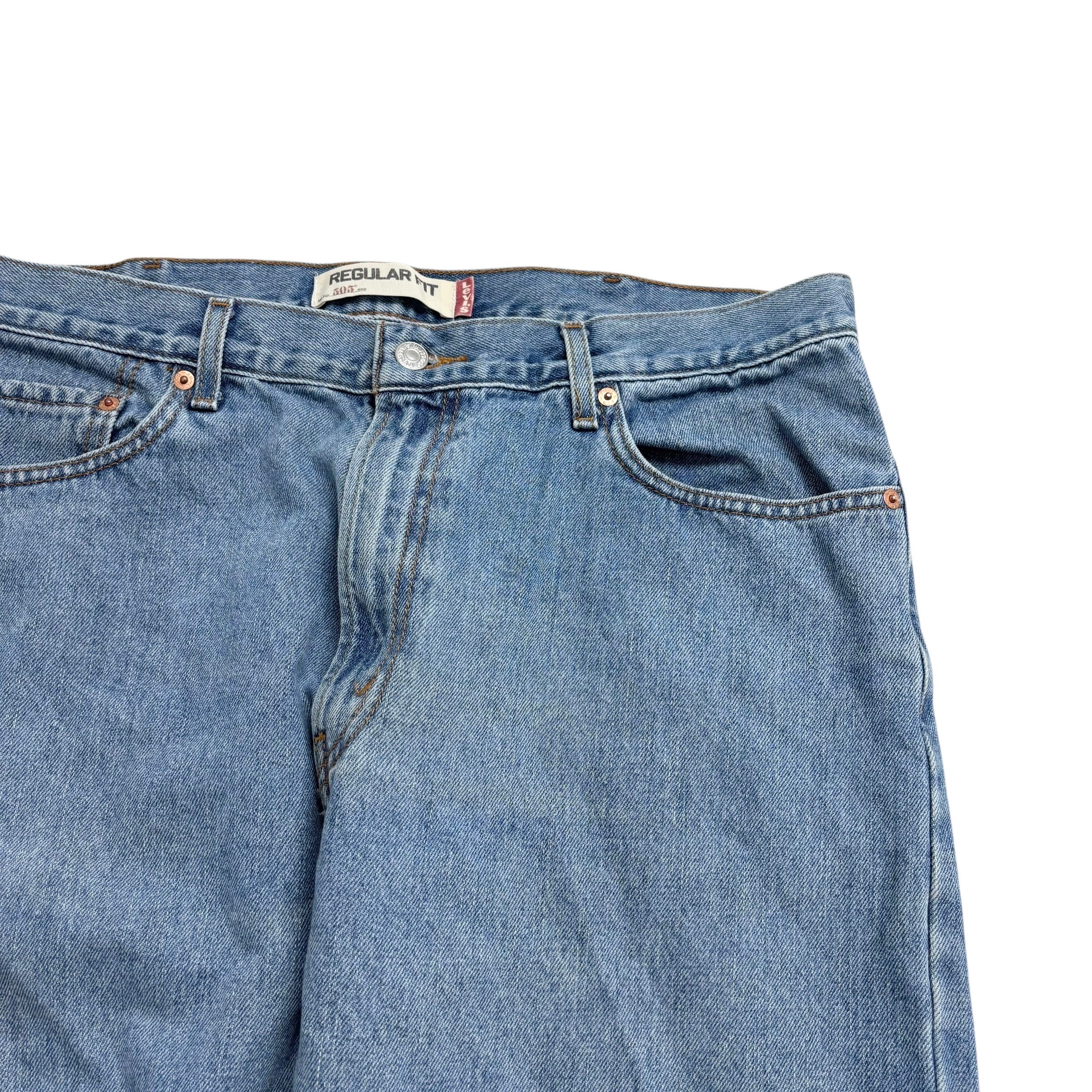 Levis 505 Jeans W38 L29 Mens Light Blue Regular Straight Fit Vintage Denim