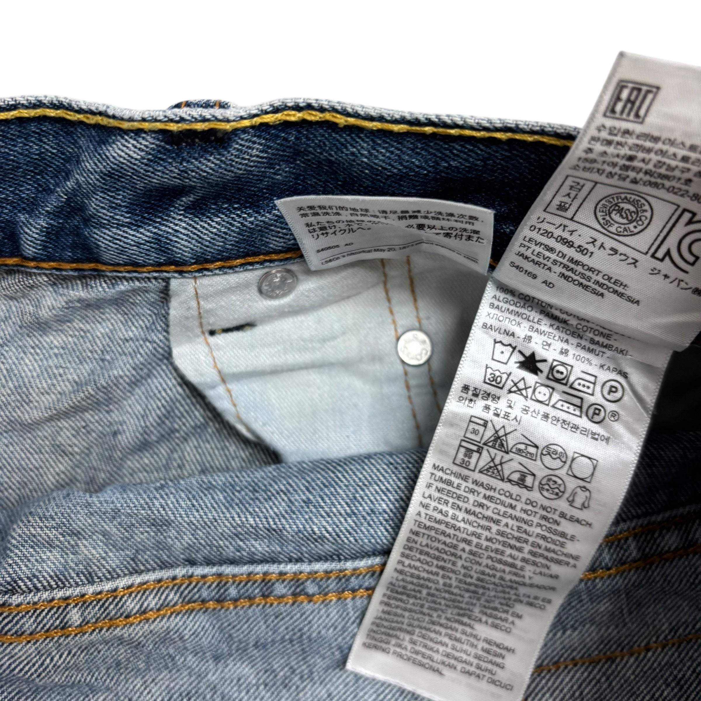 Levis 550 Jeans W40 L30 Mens Mid Blue Baggy Relaxed Straight Fit Denim (E)