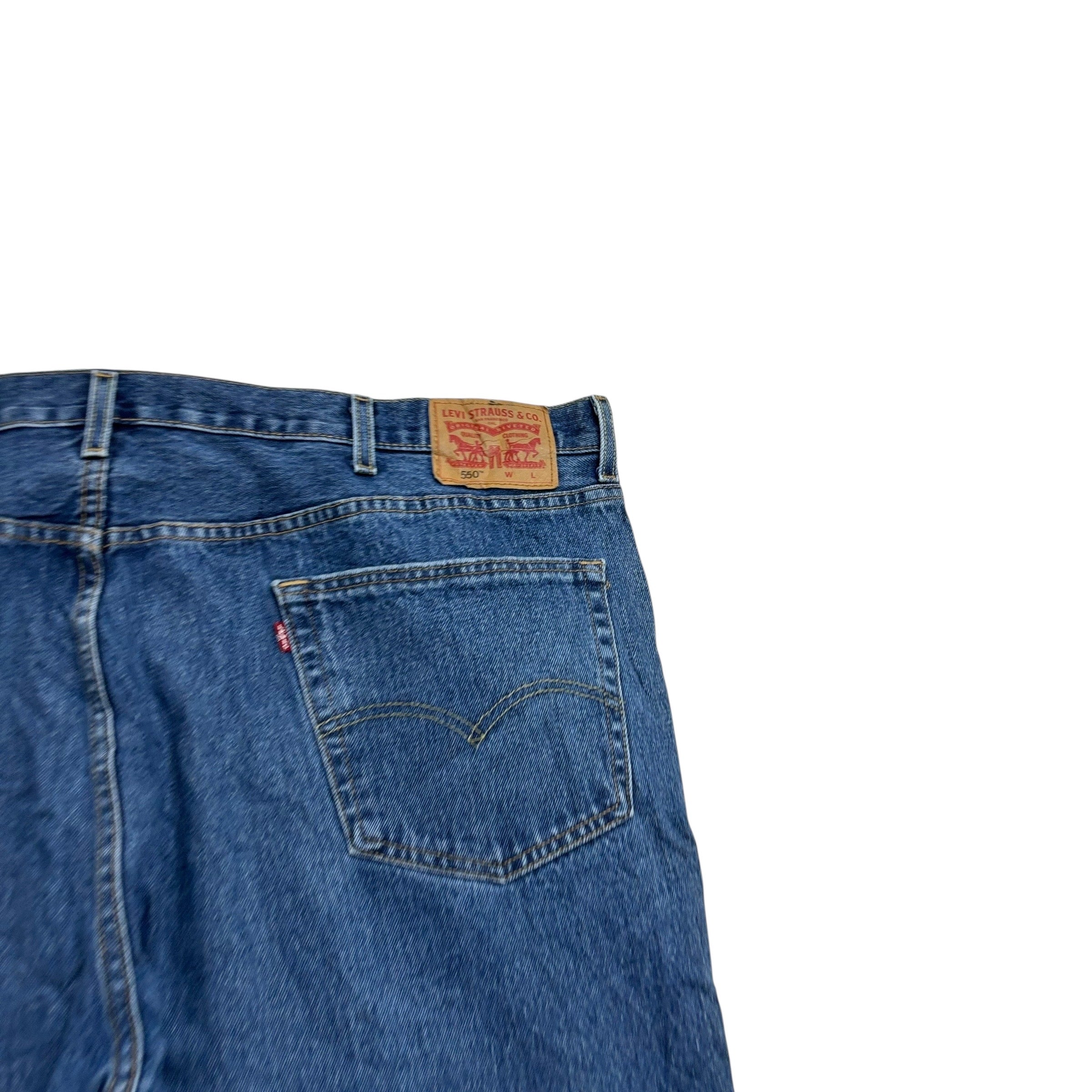 Levis 550 Jeans W48 L30 Mens Mid Blue Baggy Relaxed Straight Fit Denim (E)