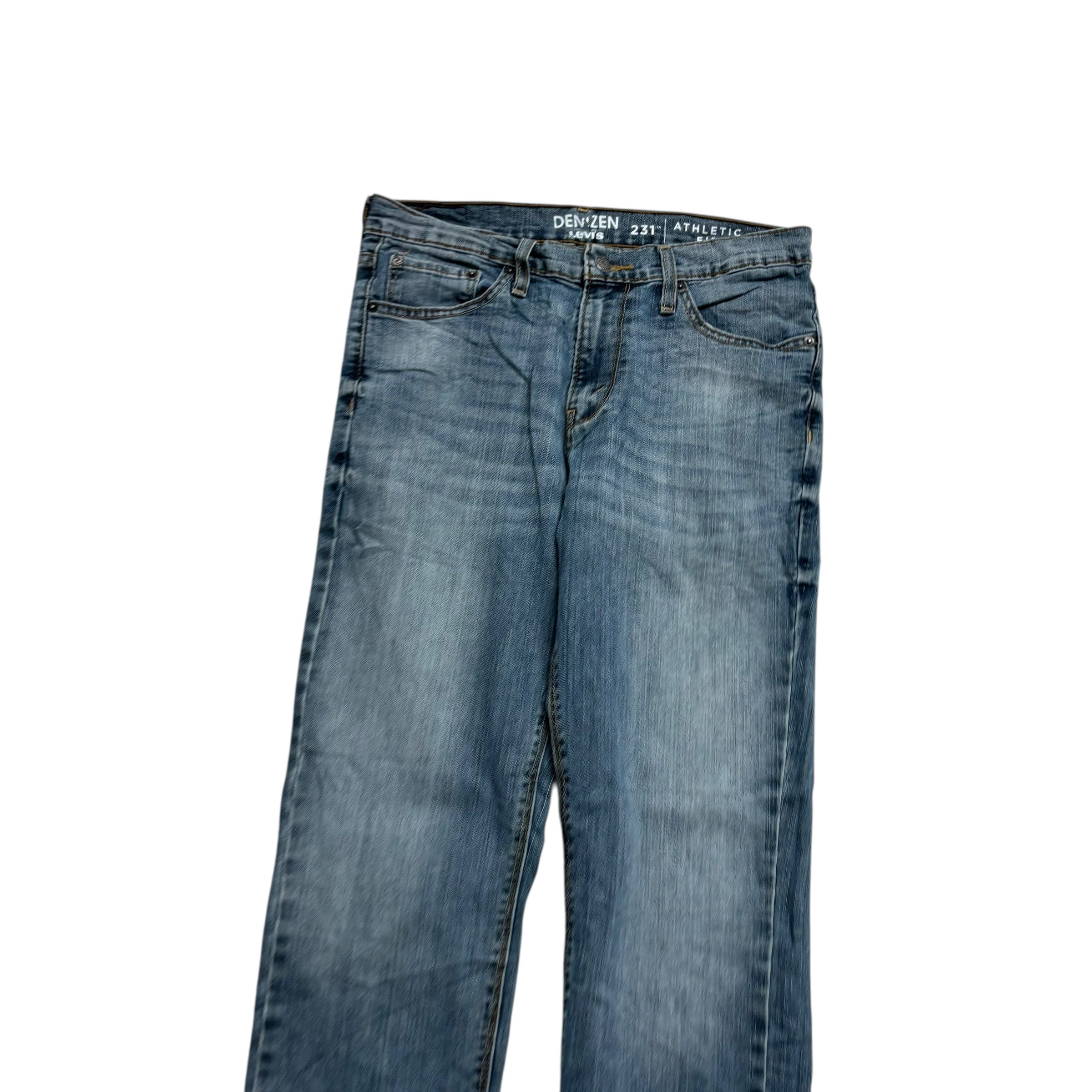 Levis Denizen Jeans W30 L30 Mens Blue Athletic Tapered Fit Stretch Denim