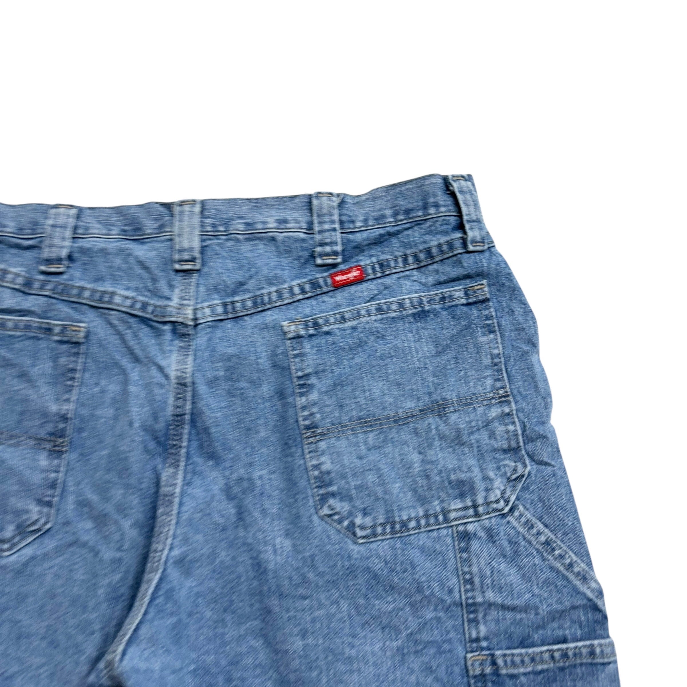 Wrangler Baggy Jorts W36 Mens Light Blue Denim Shorts Relaxed Fit Carpenter (E)