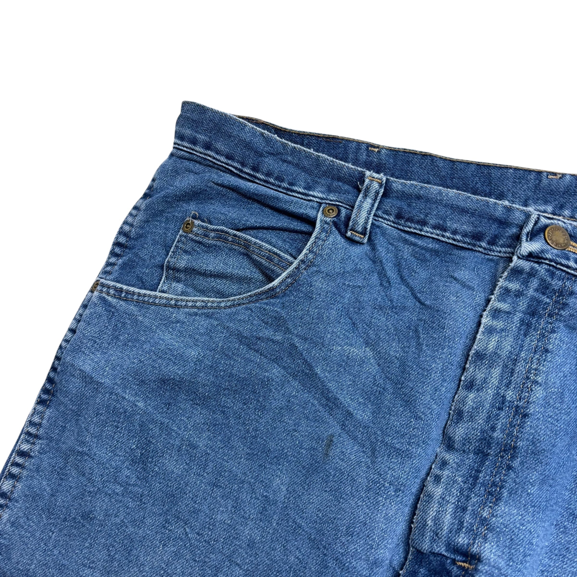 Wrangler Jeans W40 L30 Mens Mid Blue Relaxed Straight Fit Denim