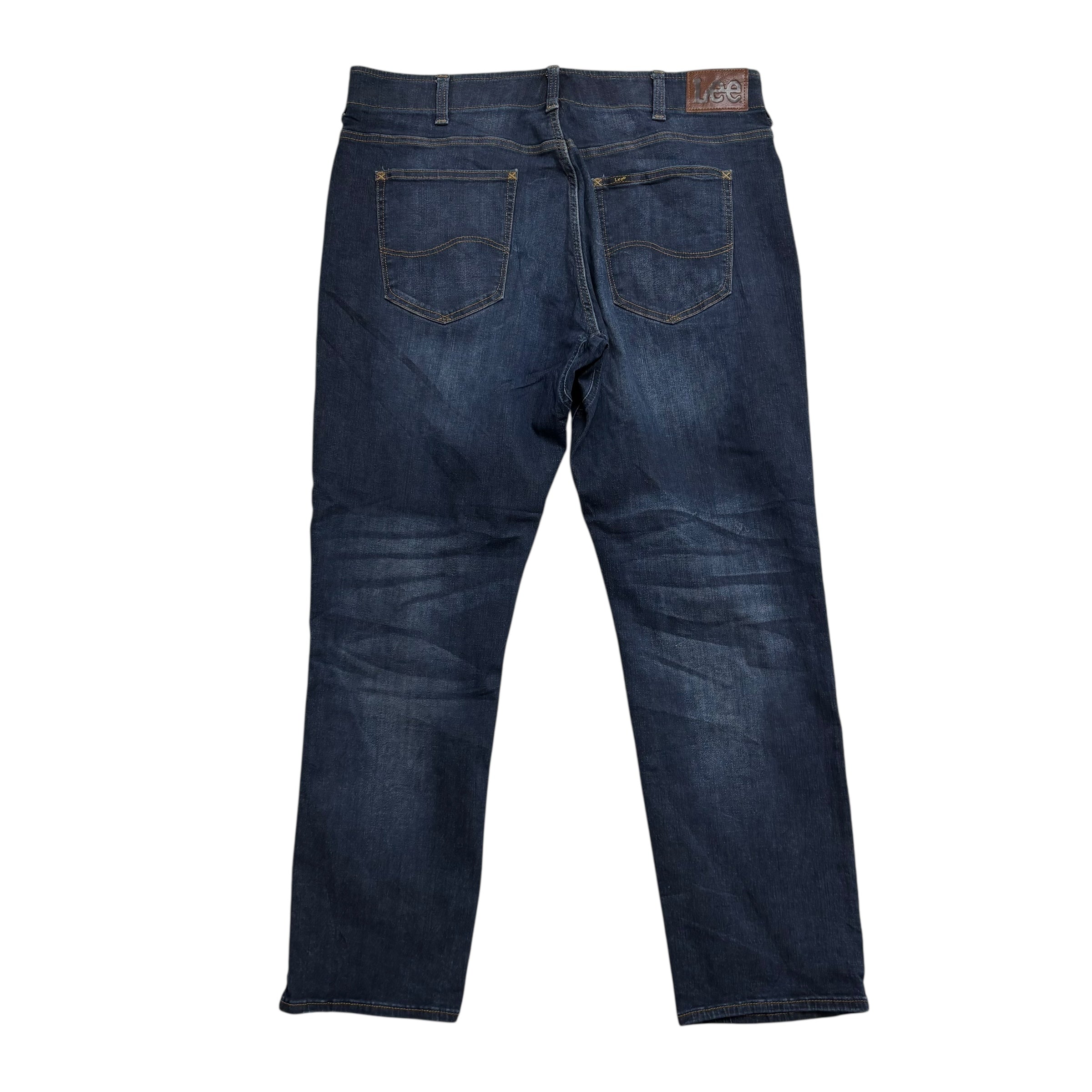 Lee Jeans W38 L30 Mens Dark Blue Athletic Tapered Fit Stretch Denim (E)
