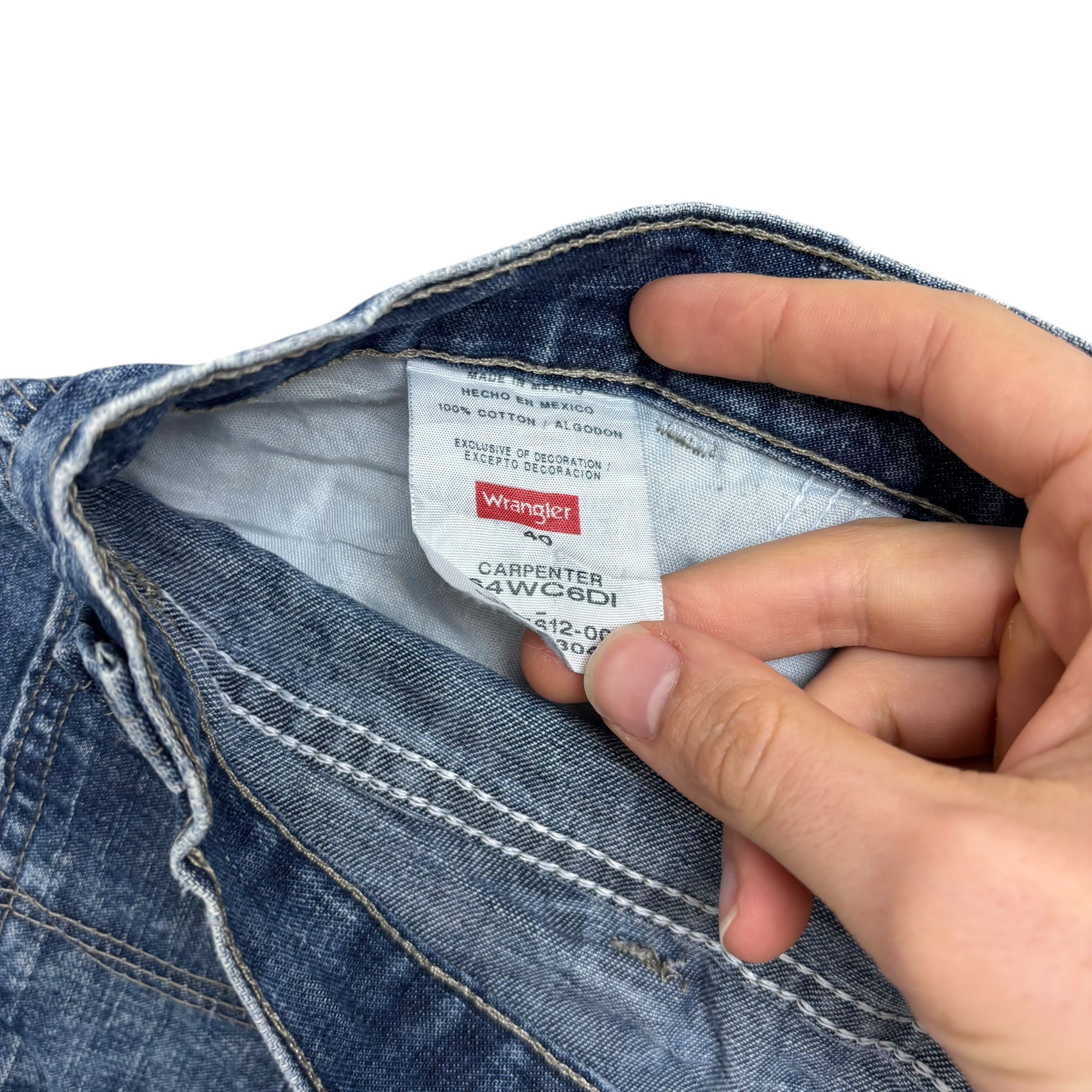 Wrangler Baggy Jorts W40 Mens Mid Blue Denim Shorts Relaxed Fit Carpenter