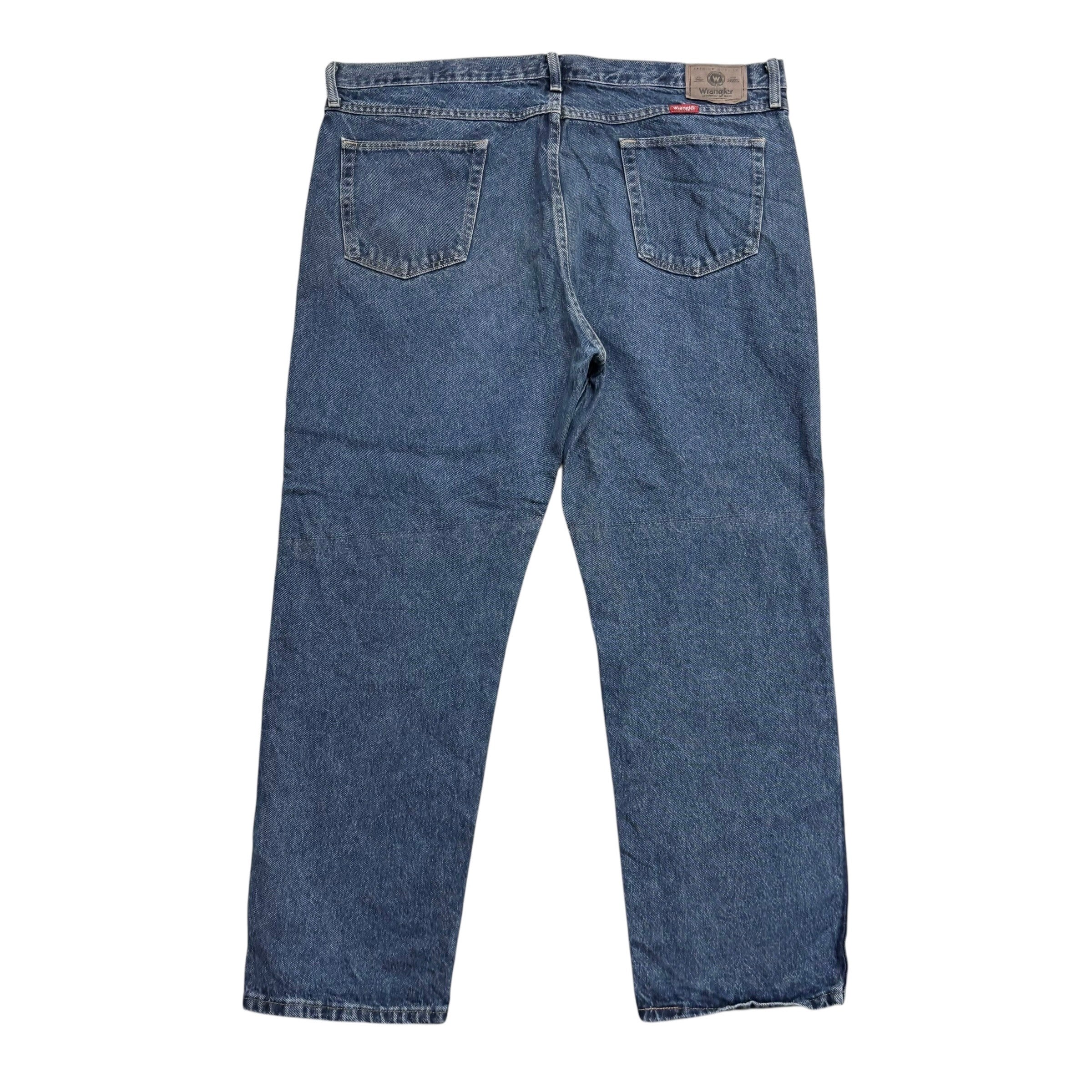 Wrangler Jeans W42 L30 Mens Mid Blue Regular Straight Fit Denim