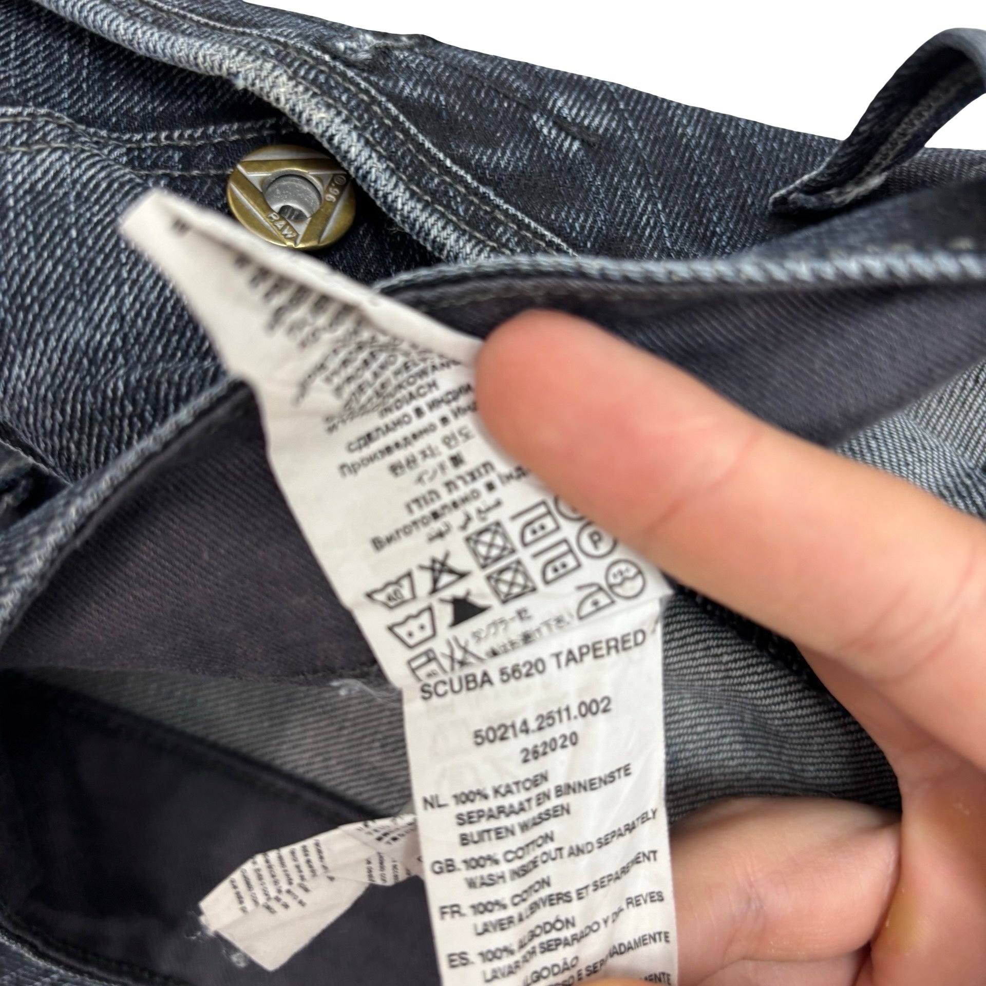 G Star Scuba Tapered Jeans W36 L33 Mens Dark Blue Vintage Denim 5620 (E)