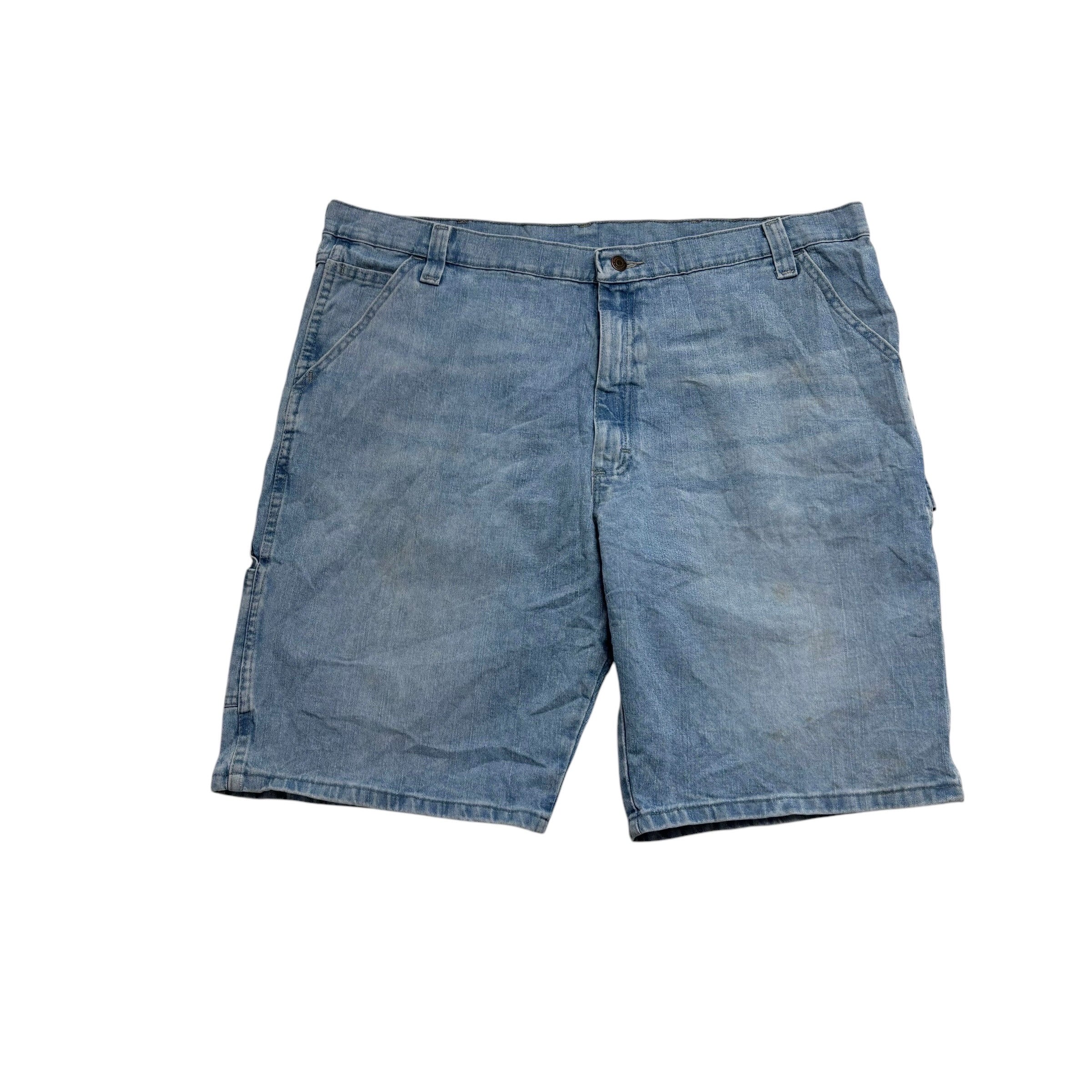 Wrangler Jorts W42 Mens Light Blue Denim Shorts Relaxed Stretch Carpenter (F)