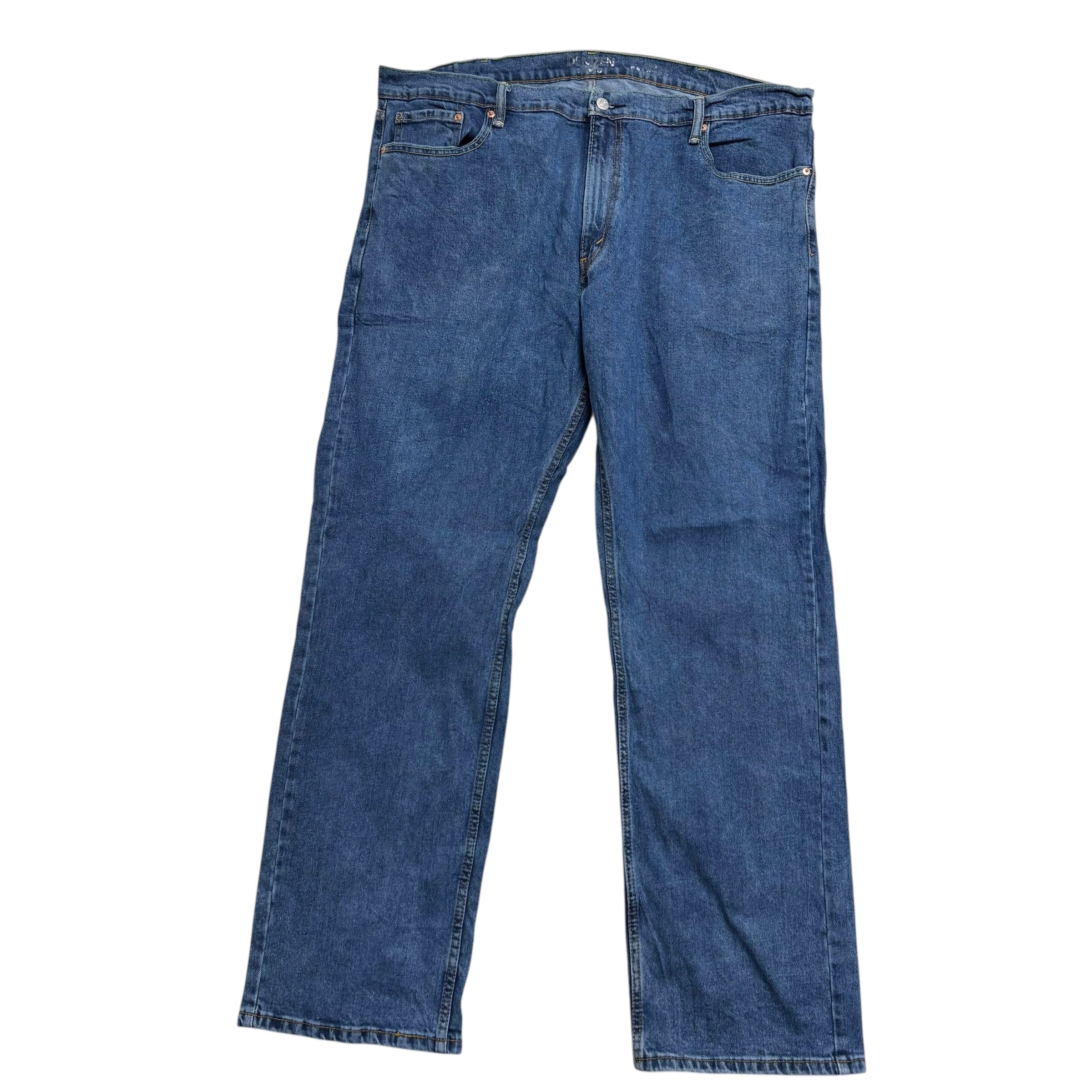 Levis Denizen Jeans W42 L32 Mens Mid Blue Relaxed Straight Stretch Denim (E)