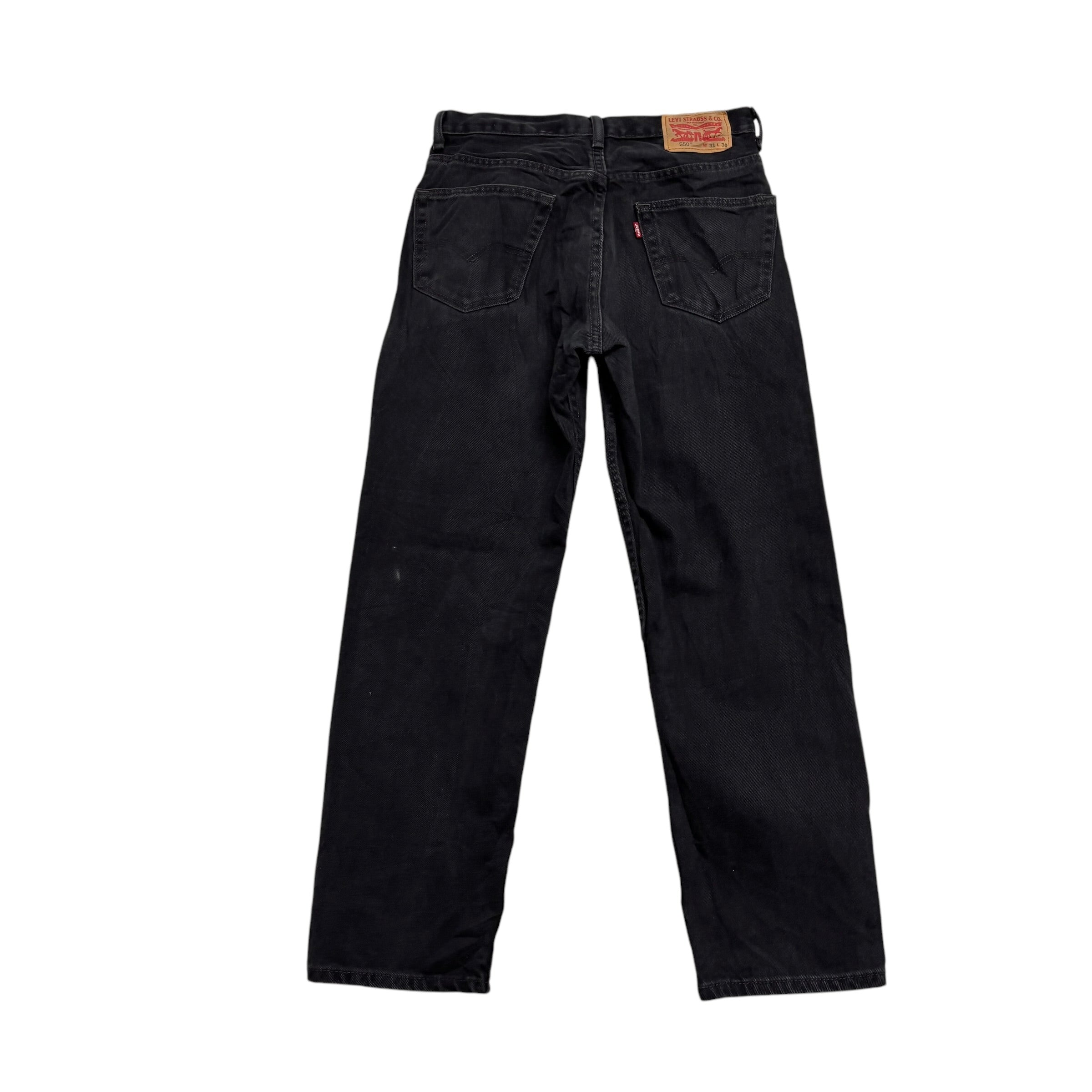 Levis 550 Jeans W31 L30 Mens Black Relaxed Straight Fit Denim (E)