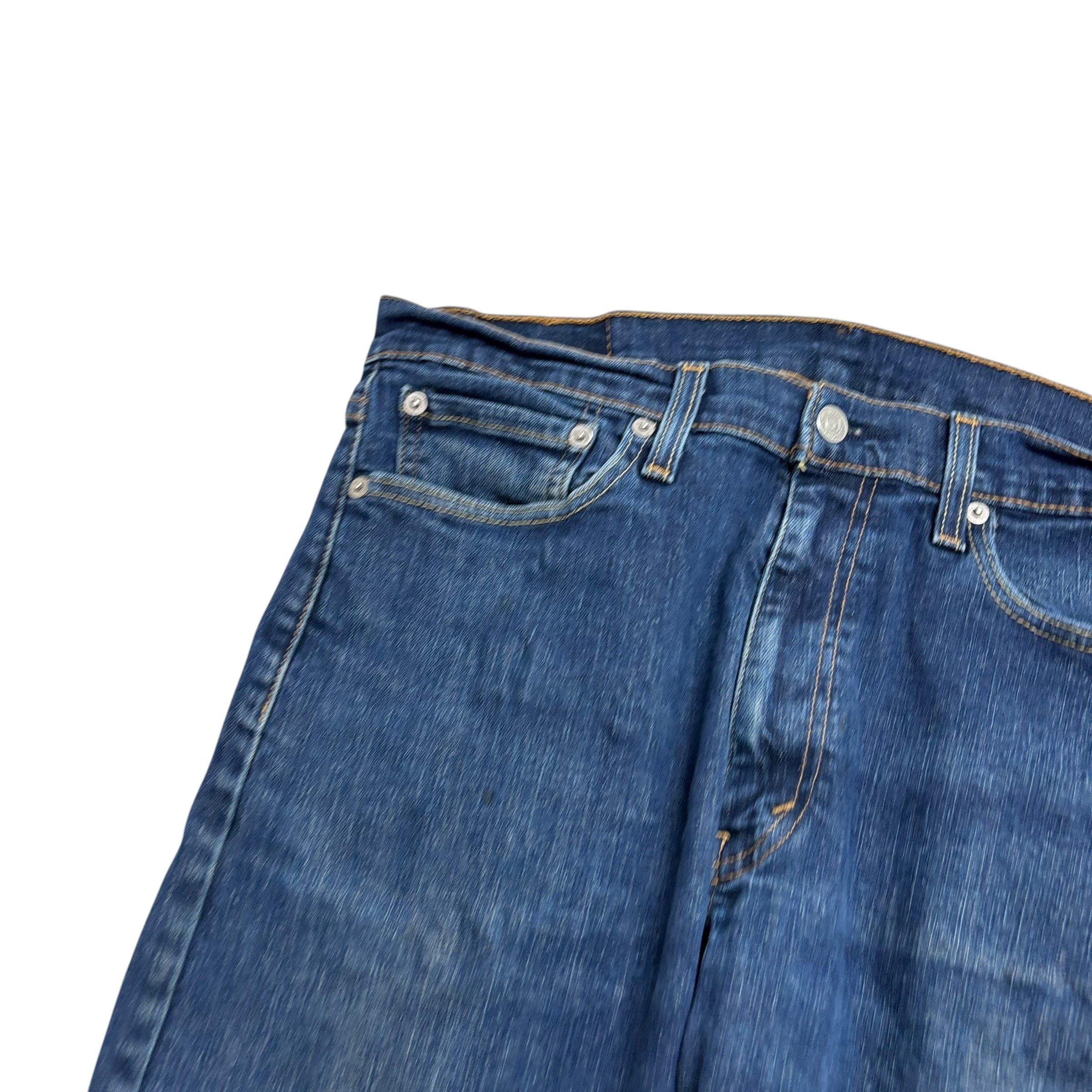 Levis 513 Jeans W33 L29 Mens Dark Blue Slim Straight Fit Stretch Denim (F)