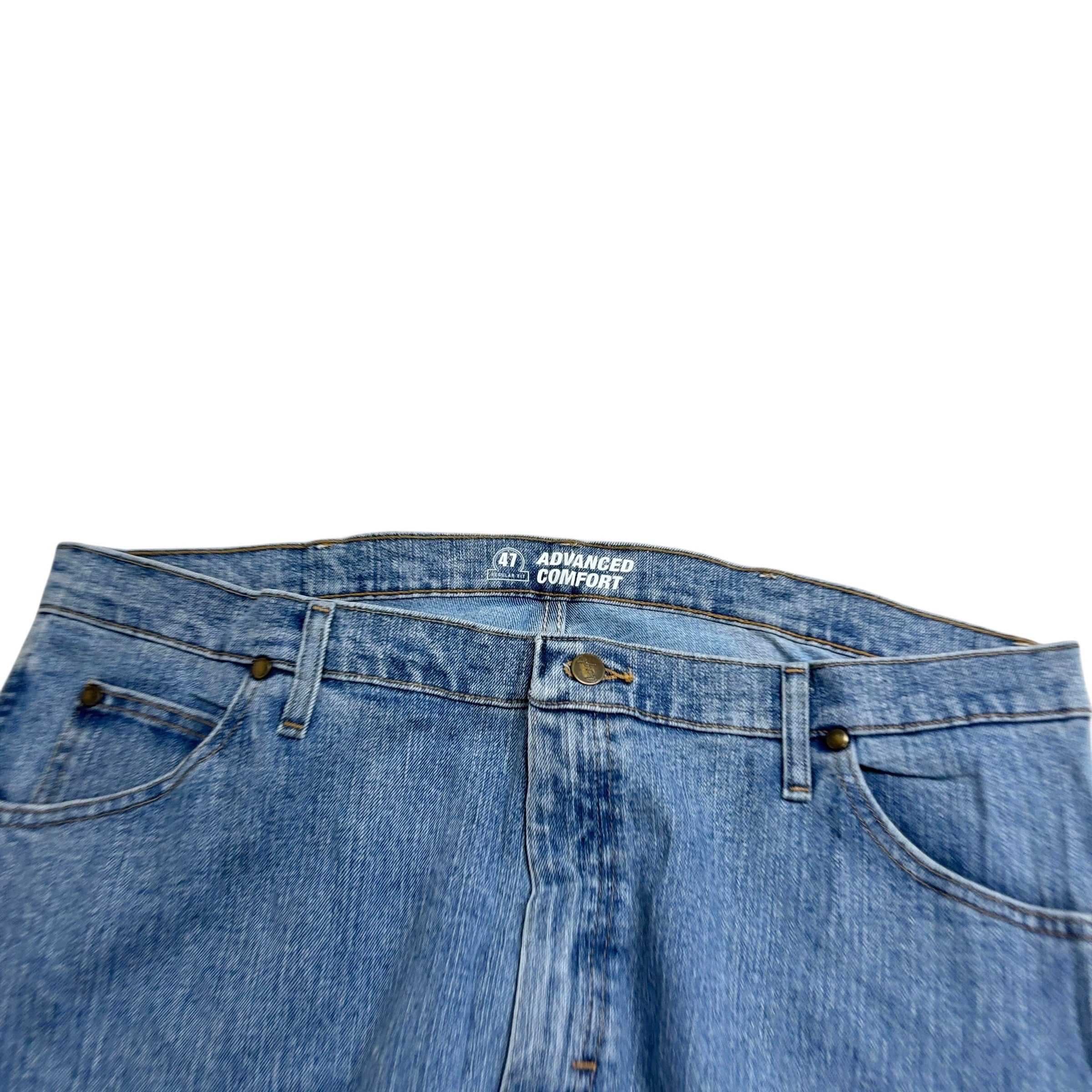 Wrangler Starched Jeans Cowboy Cut W40 L30 Mens Blue Advanced Comfort Regular