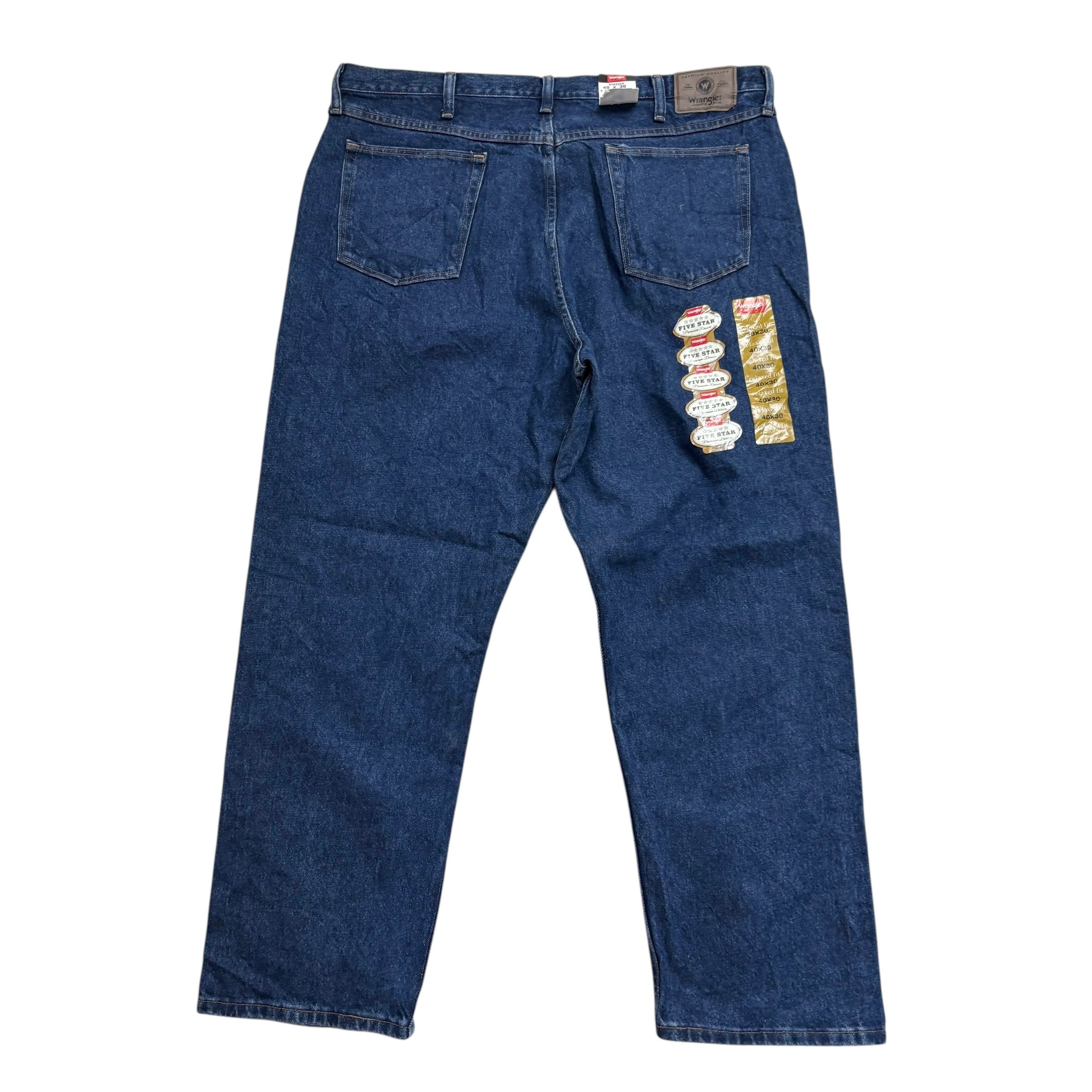 Wrangler Jeans W40 L30 Mens Dark Blue Relaxed Straight Fit Vintage Denim (E)