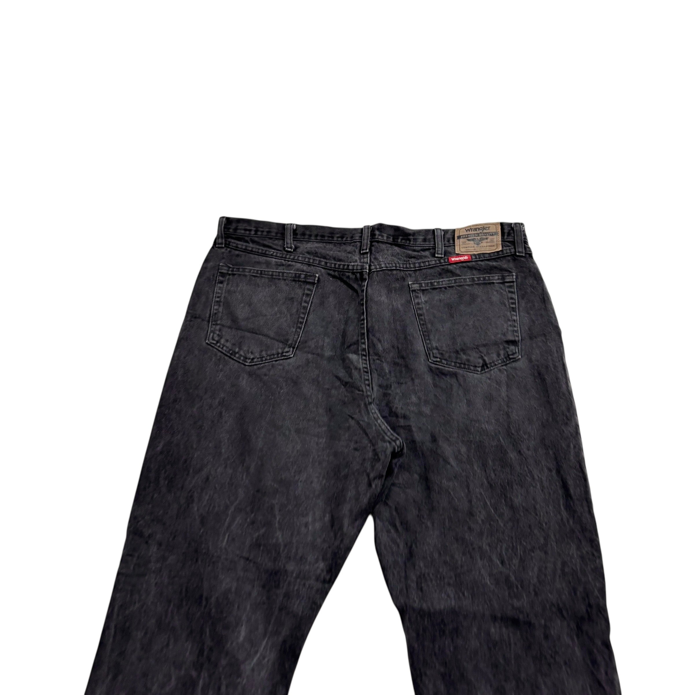 Wrangler Jeans W42 L32 Mens Black Relaxed Straight Fit Baggy Denim