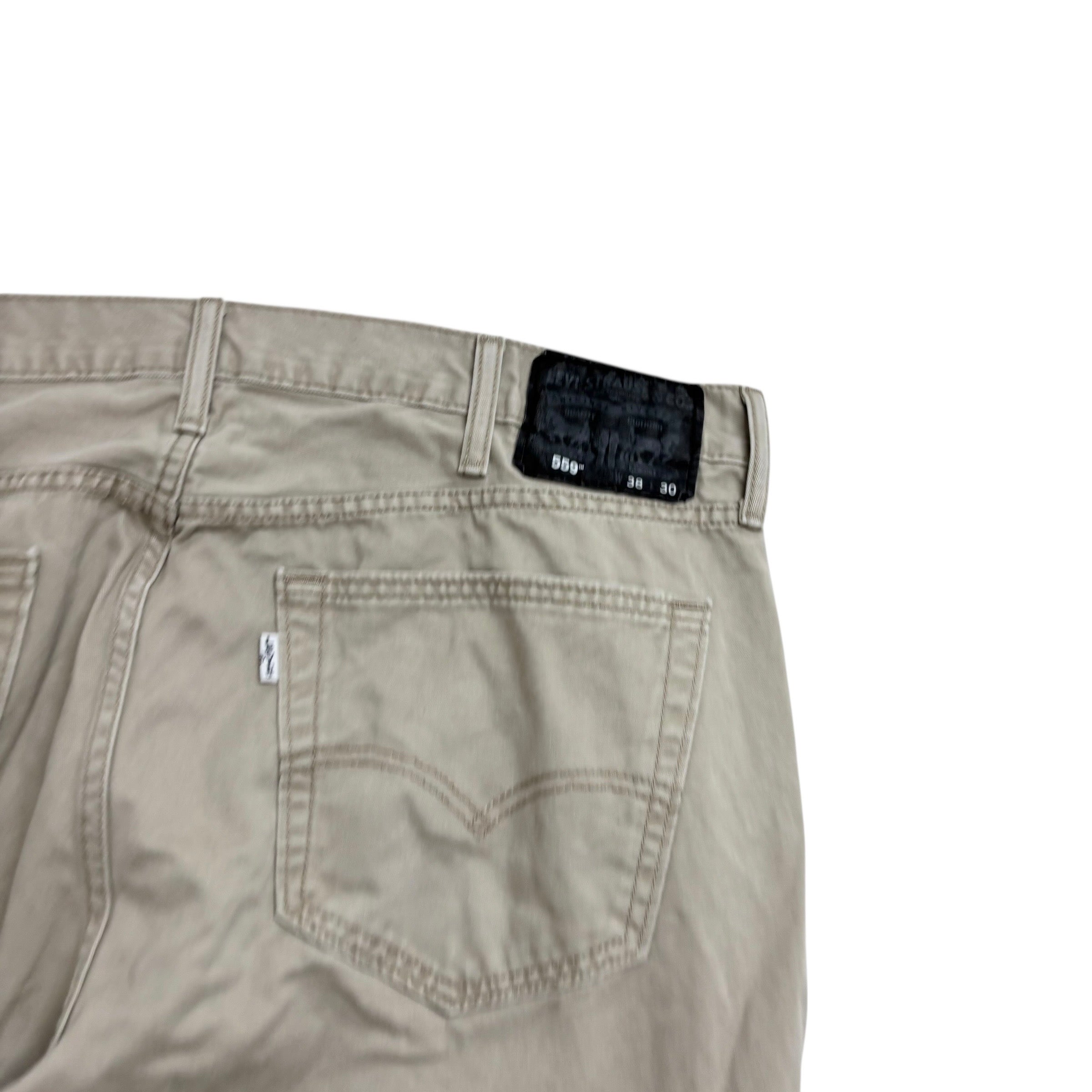 Levis 559 Trousers W38 L29 Mens Cream Baggy Relaxed Straight Fit Pants (E)