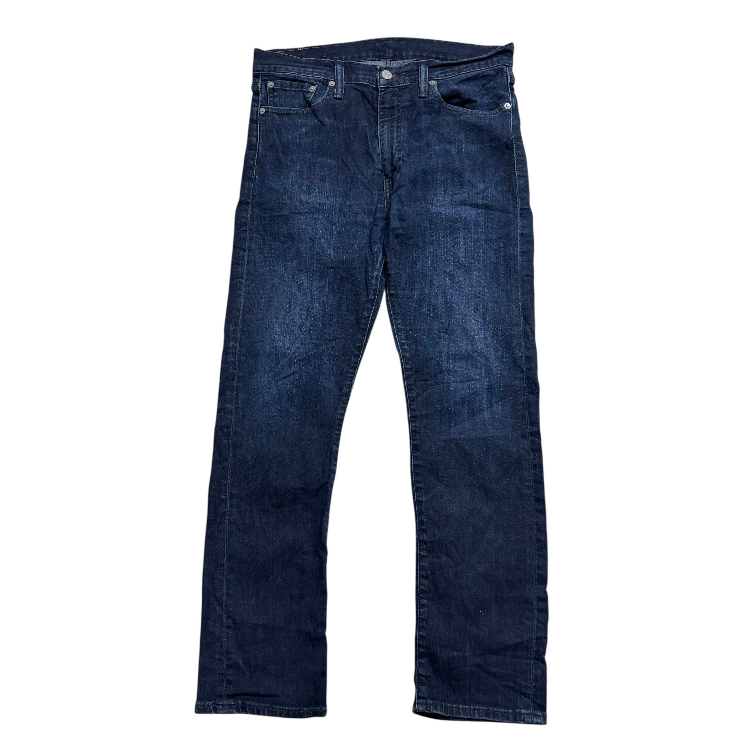 Levis 513 Jeans W32 L30 Mens Dark Blue Slim Straight Fit Stretch Denim