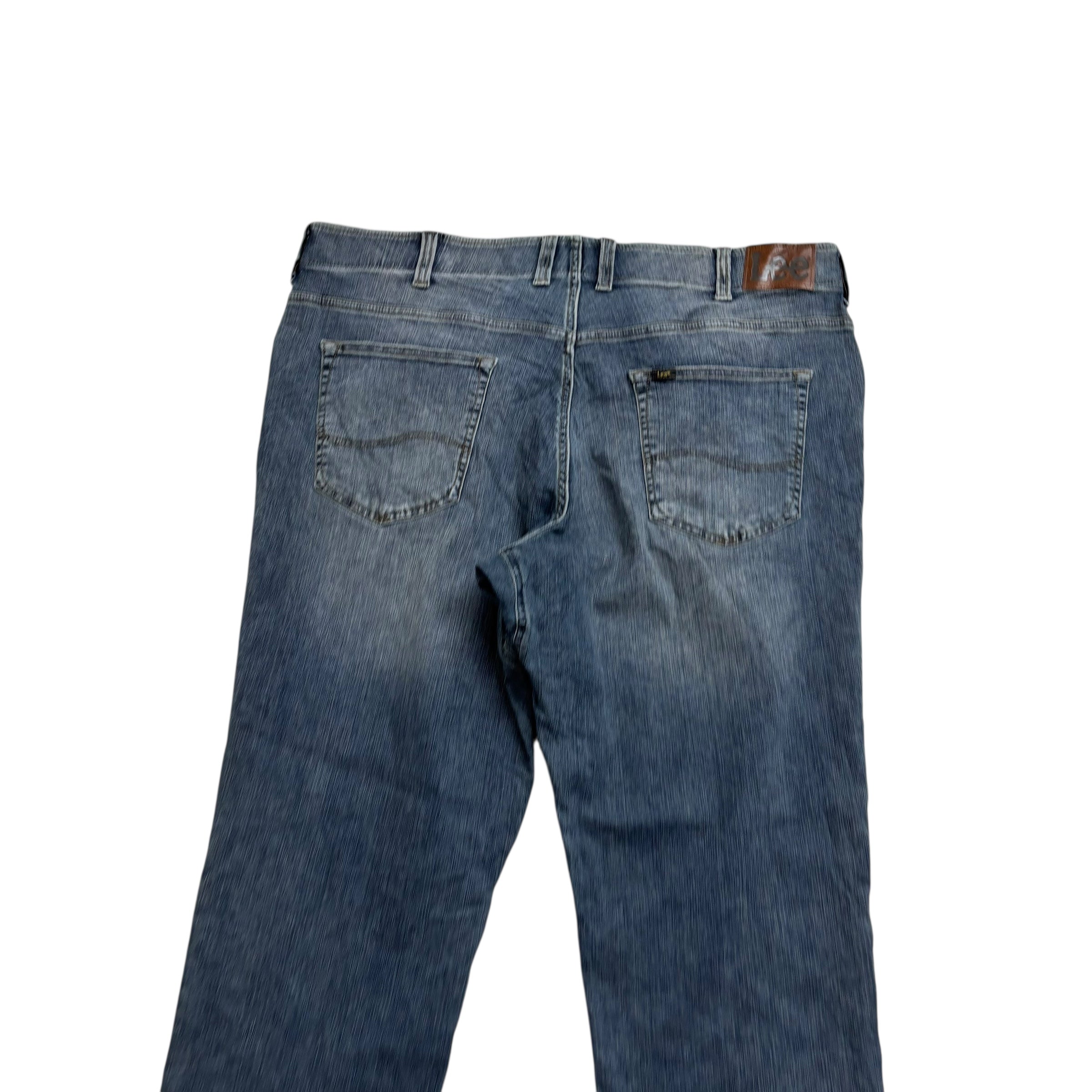 Lee Jeans W44 L28 Mens Mid Blue Relaxed Straight Fit Stretch Denim (E)