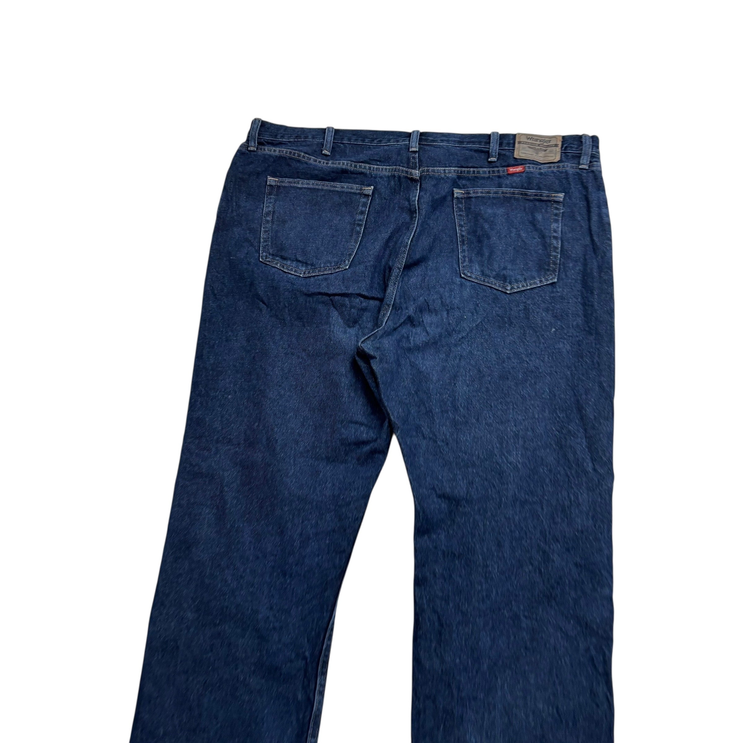Wrangler Jeans W46 L30 Mens Dark Blue Regular Straight Fit Denim (E)