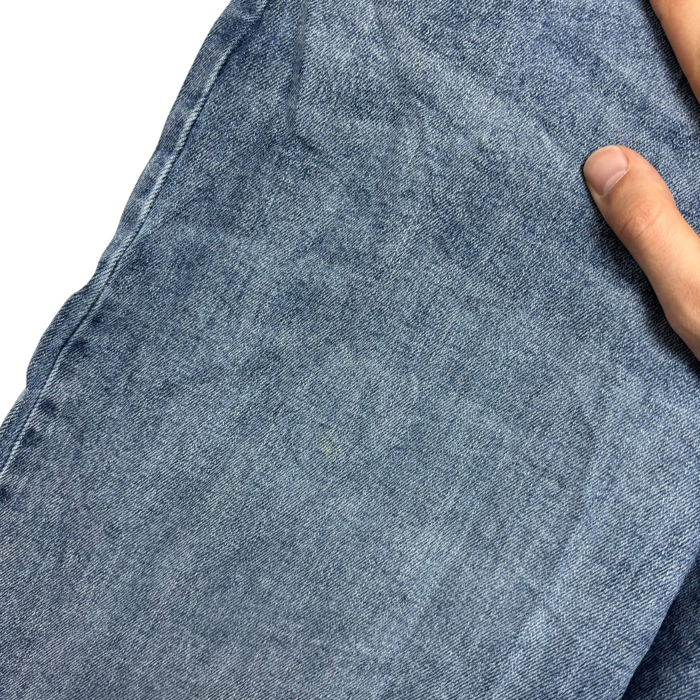 Wrangler Jeans W42 L30 Mens Mid Blue Relaxed Straight Fit Stretch Denim