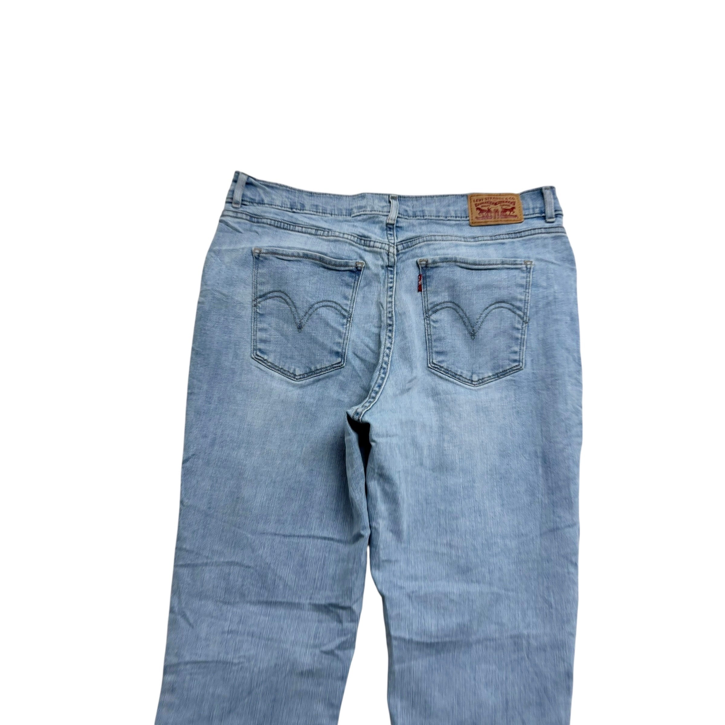 Levis Jeans W30 L30 Womens Classic Straight Light Blue Stretch Denim (E)