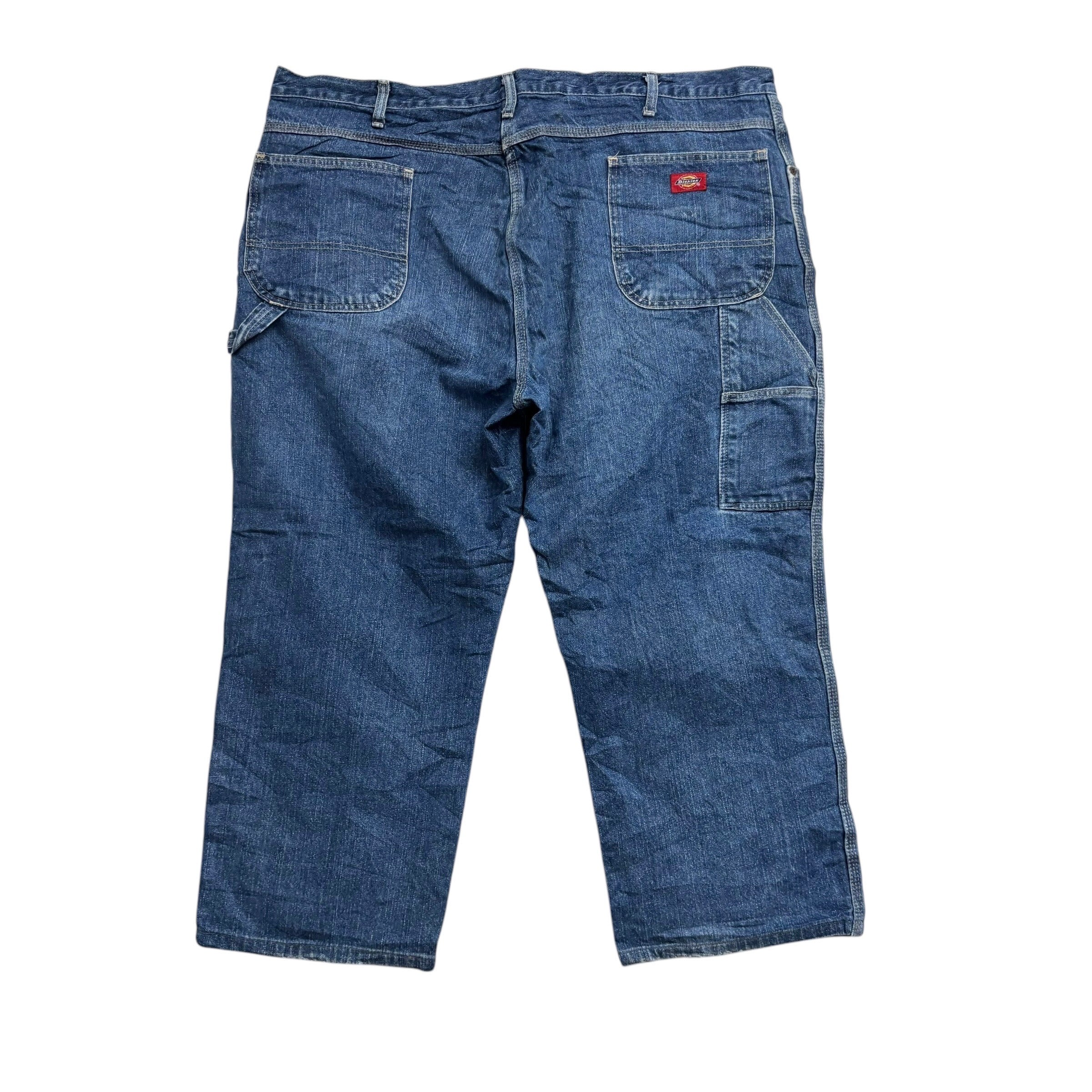 Dickies Carpenter Jeans W44 L26 Mens Mid Blue Relaxed Straight Fit Pants (E)