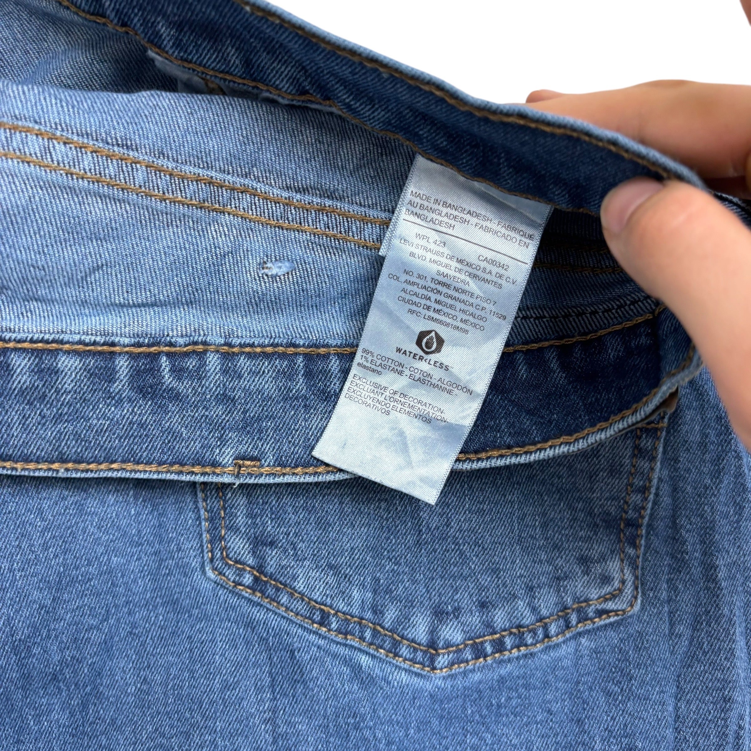 Levis Signature Jeans W42 L32 Mens Mid Blue Regular Straight Fit Stretch Denim