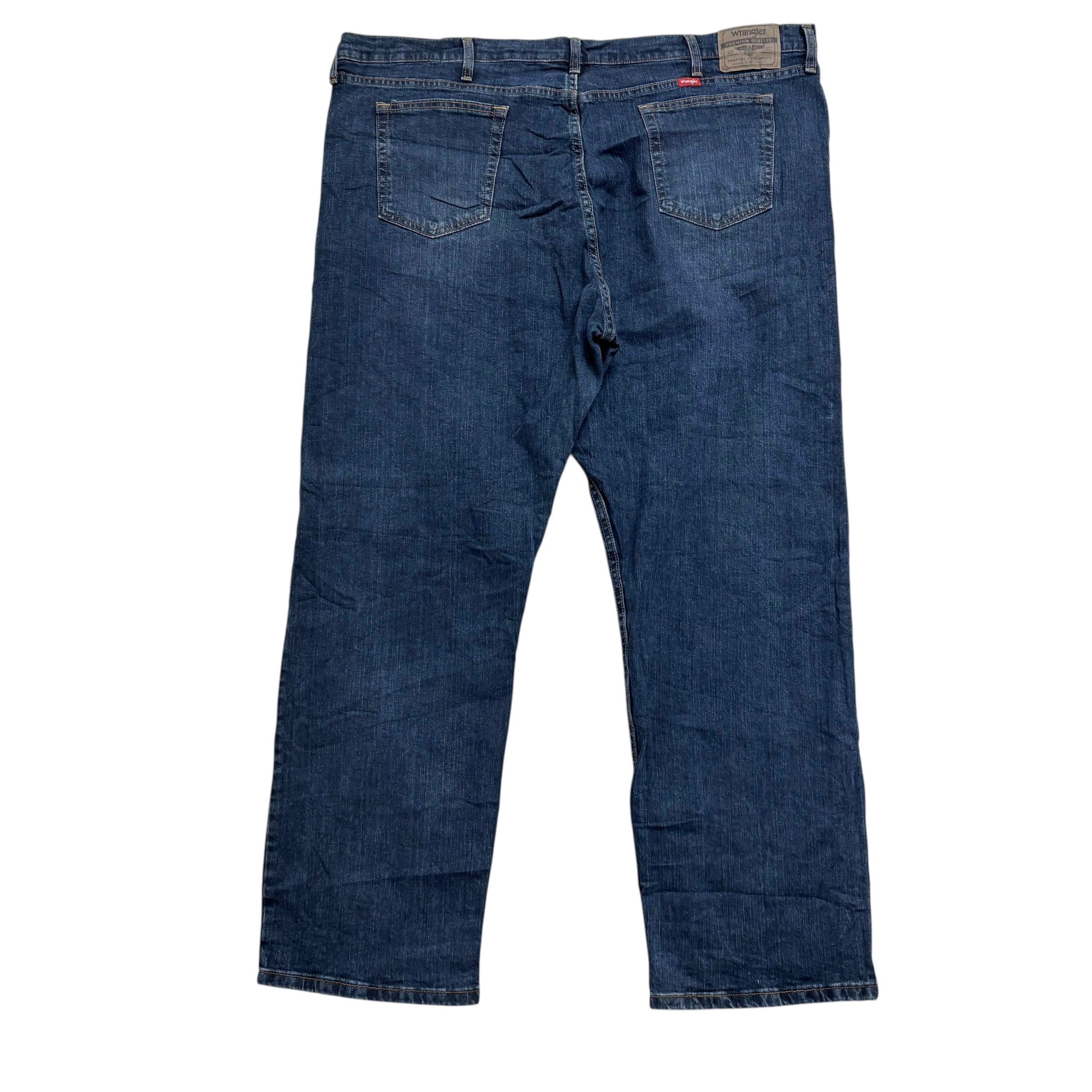 Wrangler Jeans W44 L30 Mens Dark Blue Relaxed Straight Fit Stretch Denim (E)