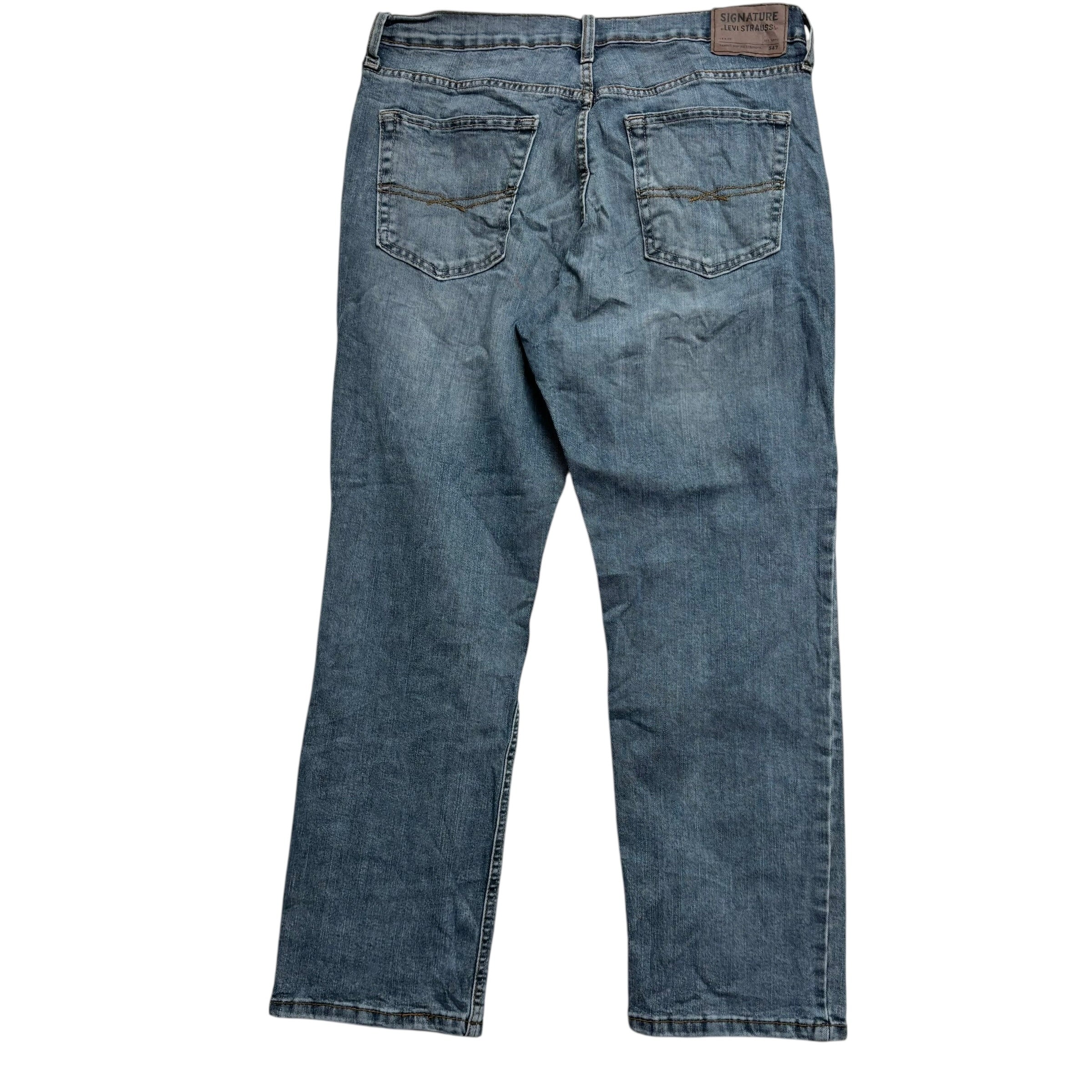 Levis Signature Jeans W34 L29 Mens Blue Athletic Straight Fit Stretch Denim