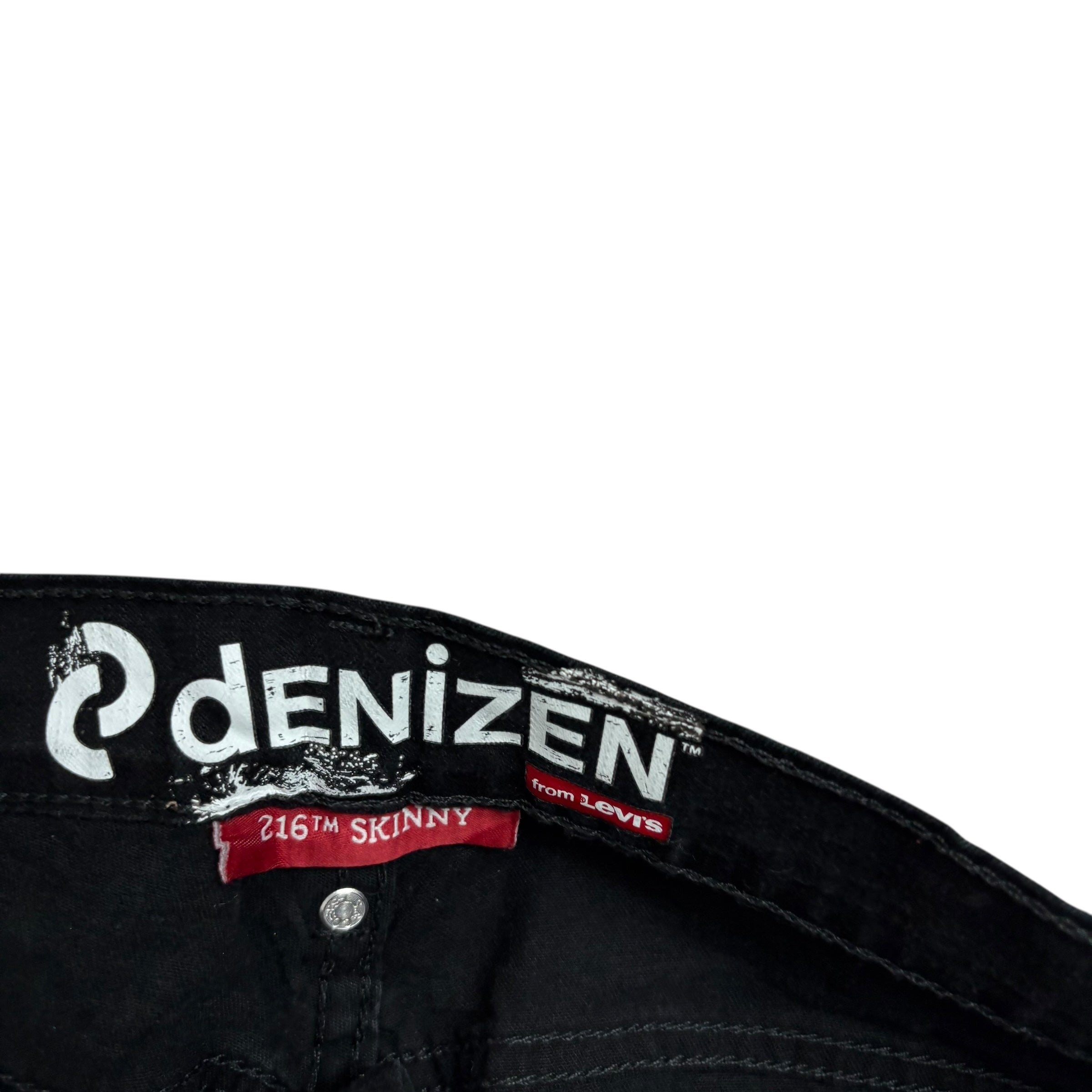 Levis Denizen Jeans W33 L30 Mens Black Skinny Fit Stretch Denim (E)