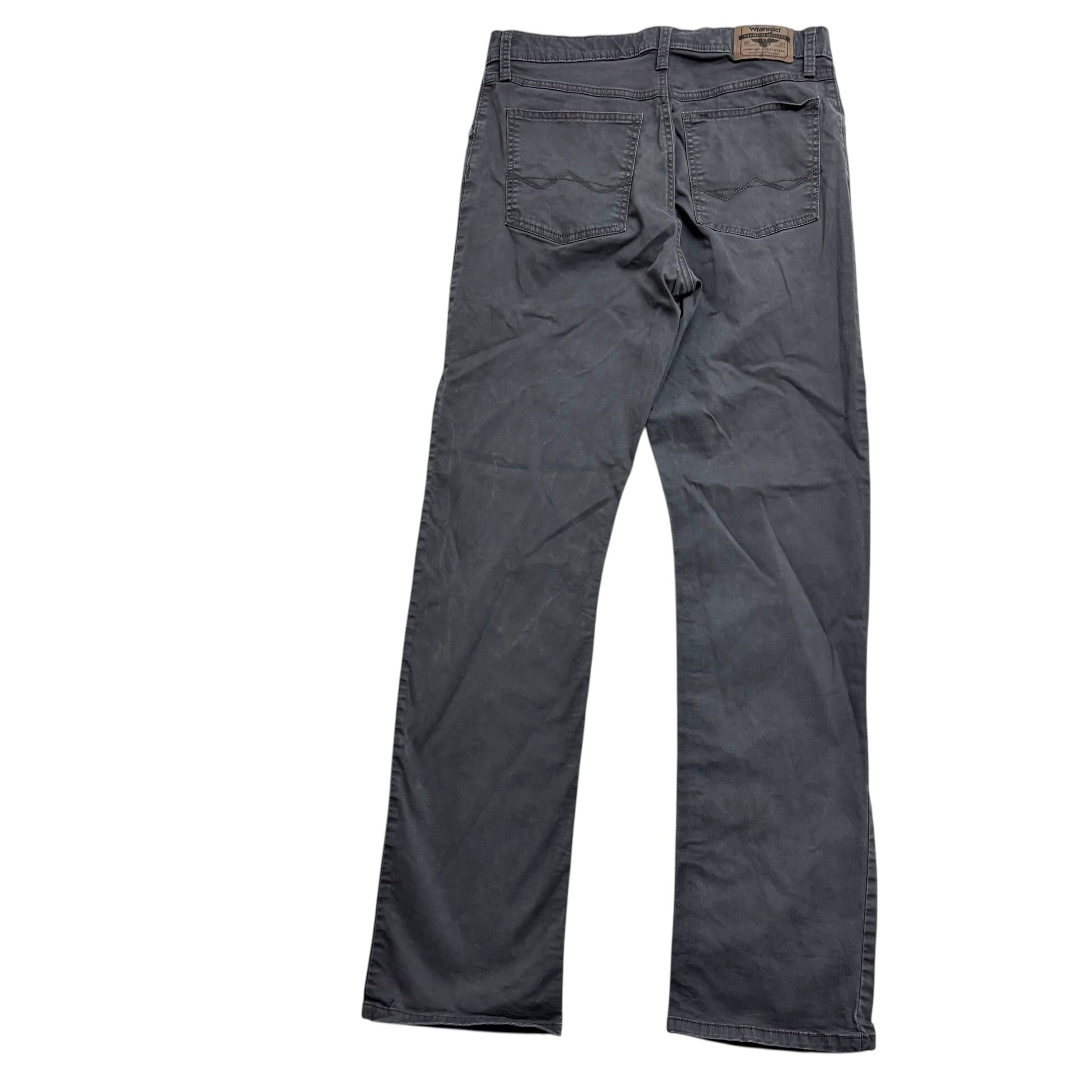 Wrangler Trousers W30 L32 Mens Grey Regular Straight Fit Stretch Pants
