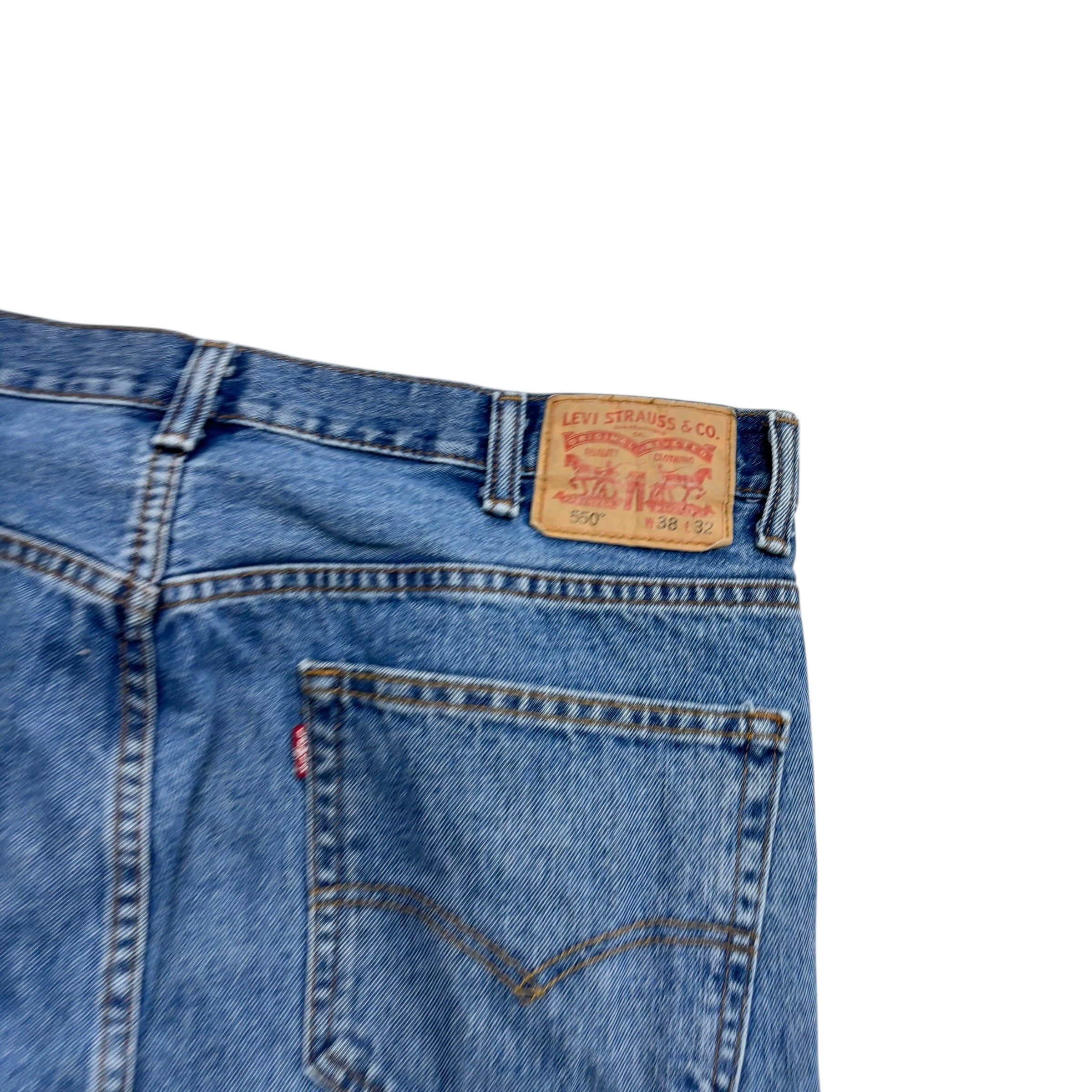 Levis 550 Jeans W38 L32 Mens Mid Blue Baggy Relaxed Straight Fit Denim