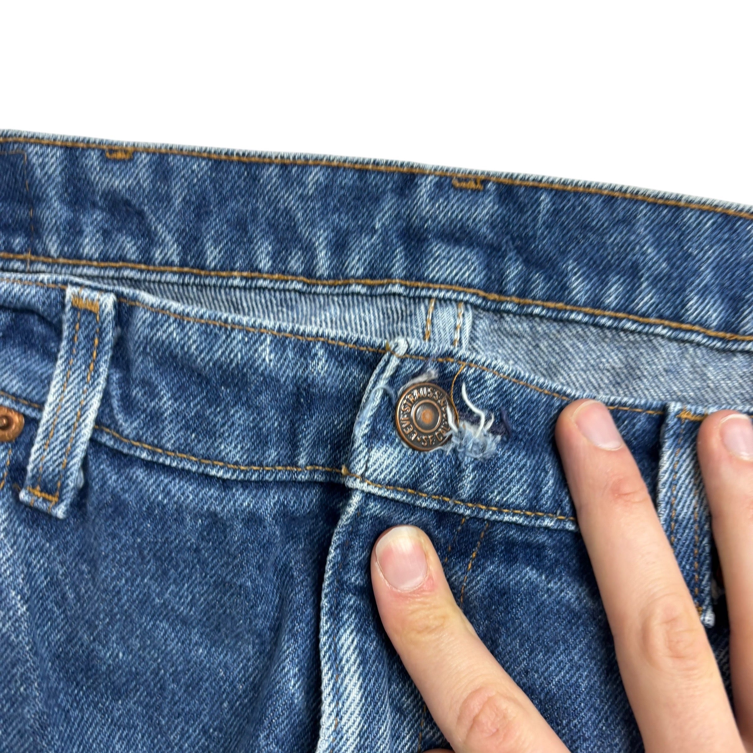 Levis 505 Jeans W36 L34 Mens Mid Blue Regular Straight Made In USA Vintage 80s