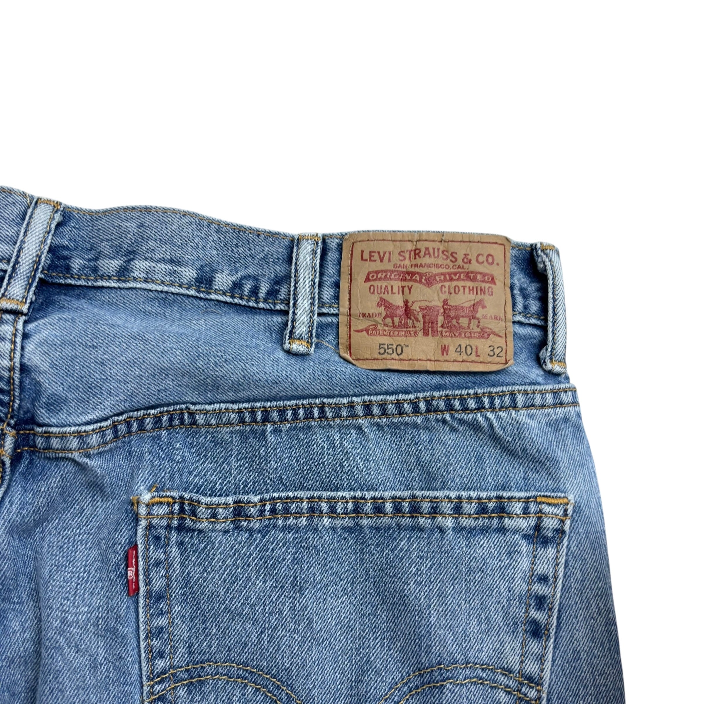 Levis 550 Jeans W38 L32 Mens Light Blue Baggy Relaxed Straight Fit Vintage Denim