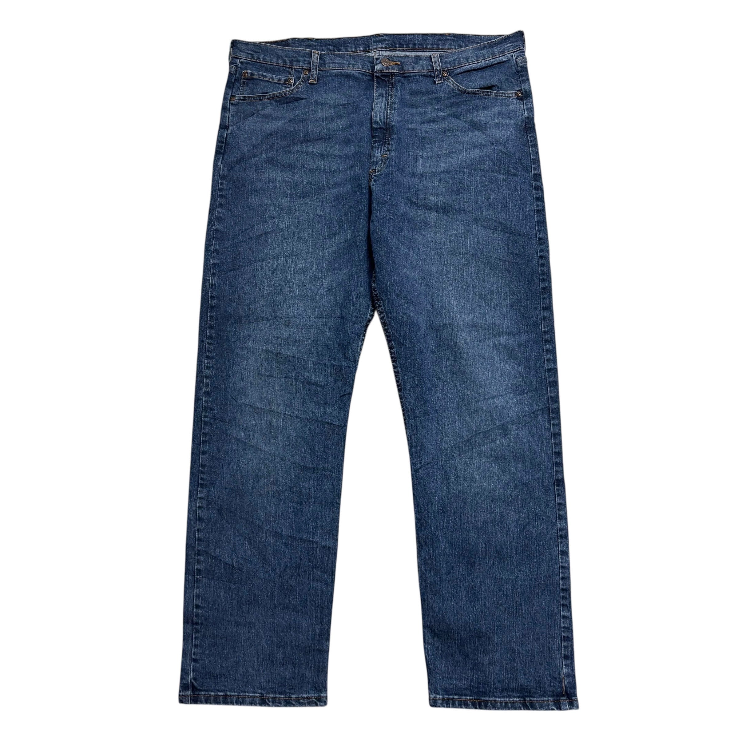 Wrangler Jeans W40 L32 Mens Dark Blue Relaxed Straight Fit Stretch Denim (E)