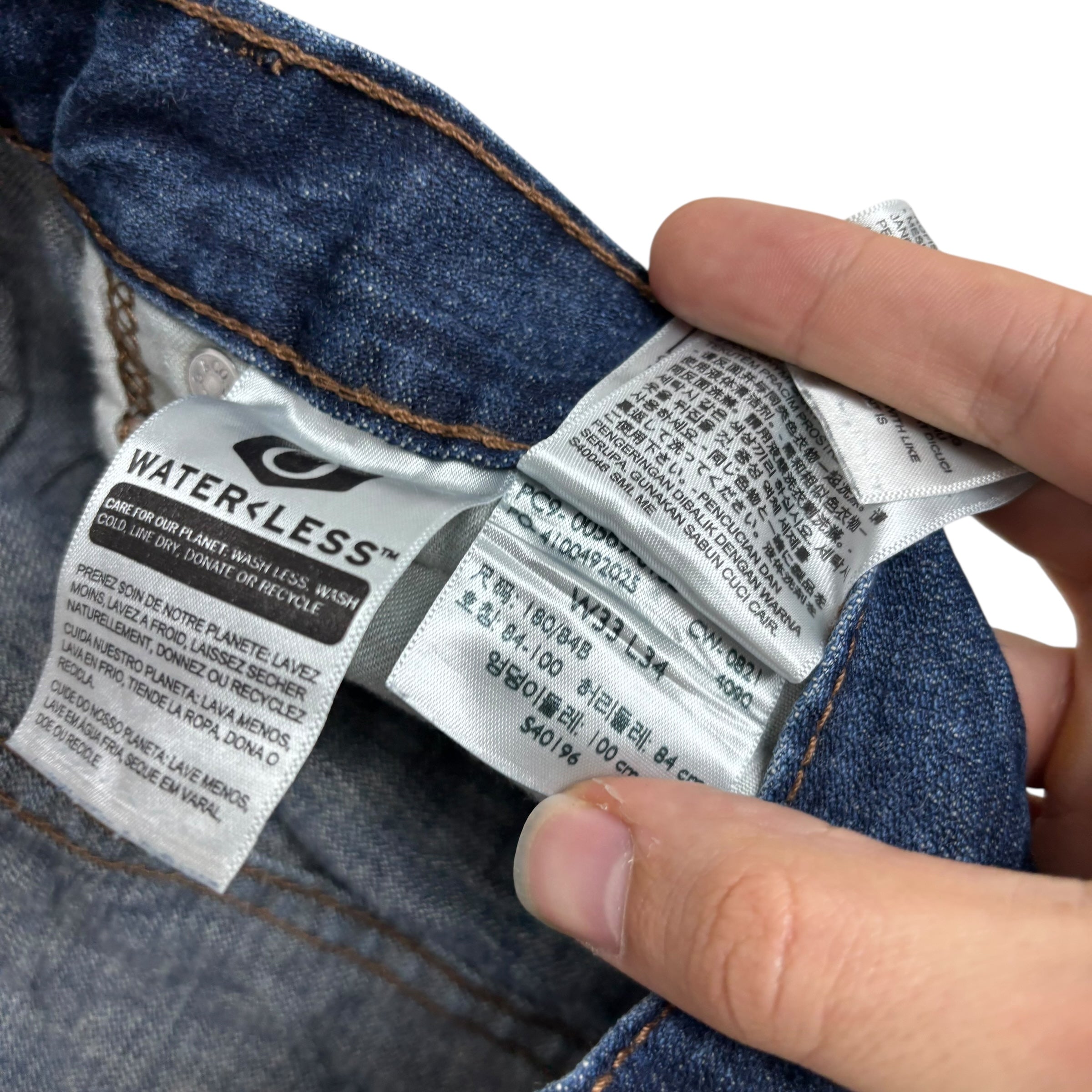 Levis 569 Jeans W33 L34 Mens Dark Blue Baggy Relaxed Straight Fit Denim