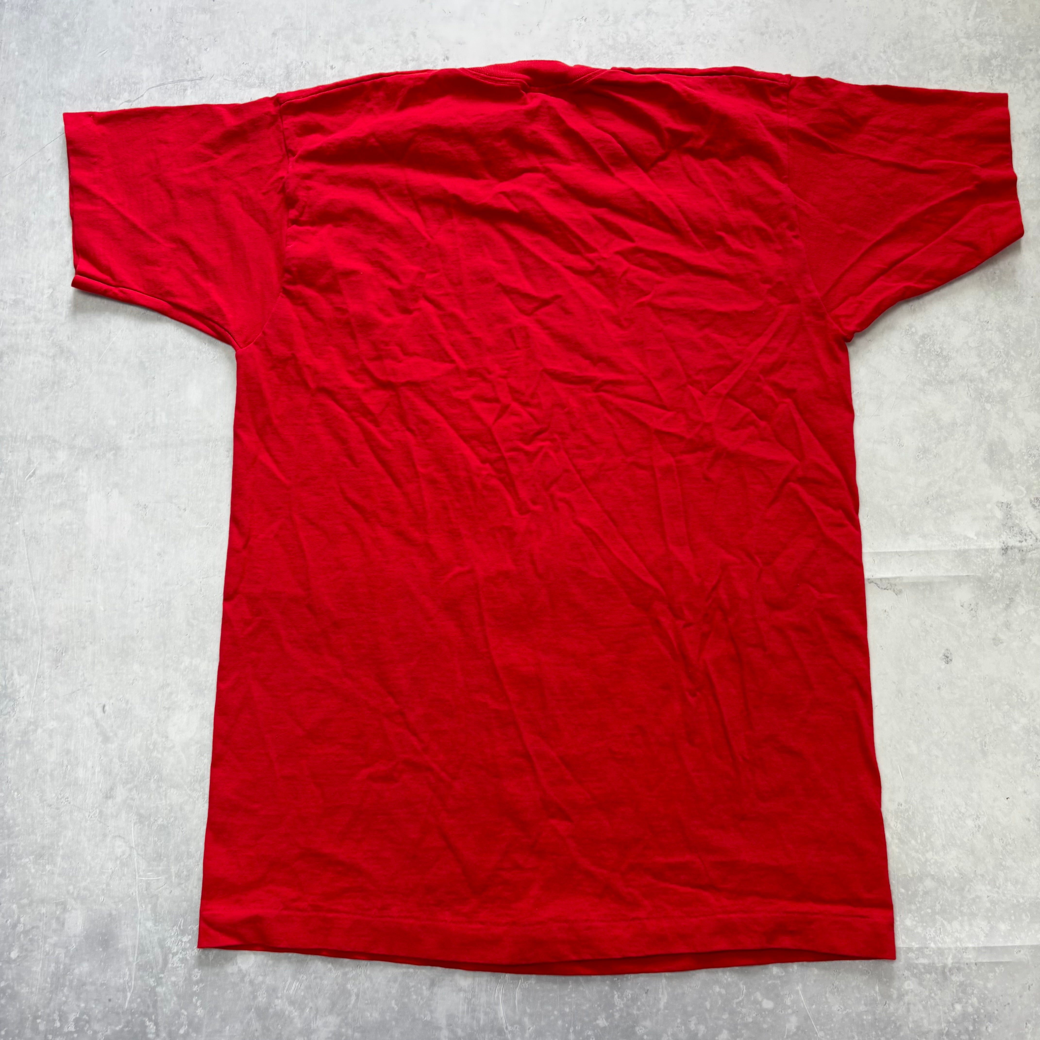 Vintage T Shirt Mens Large Red Single Stitch Graphic Print 90s USA Politics (E)