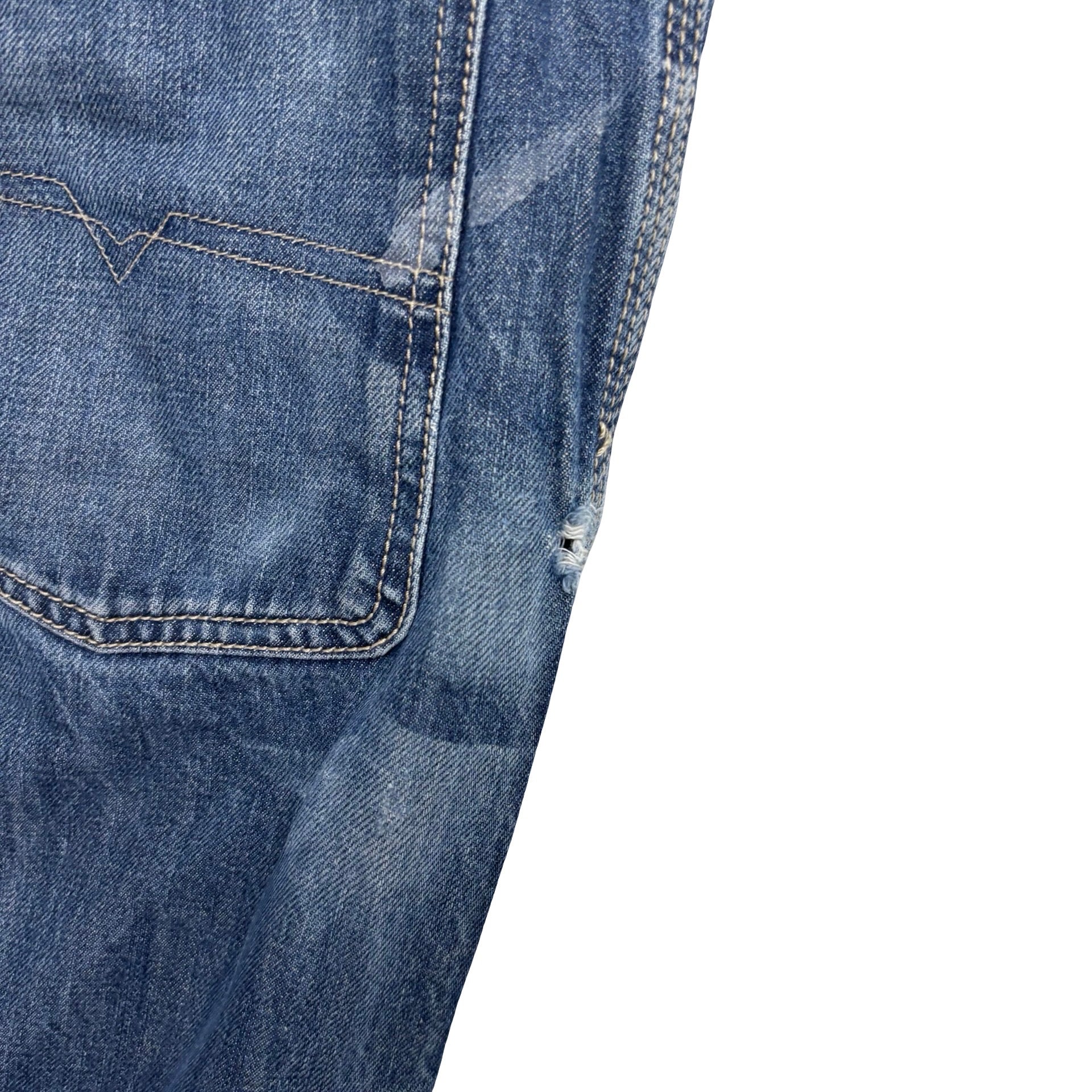 Diesel Fraceex Jeans W33 L32 Mens Mid Blue Regular Straight Fit Denim (F)