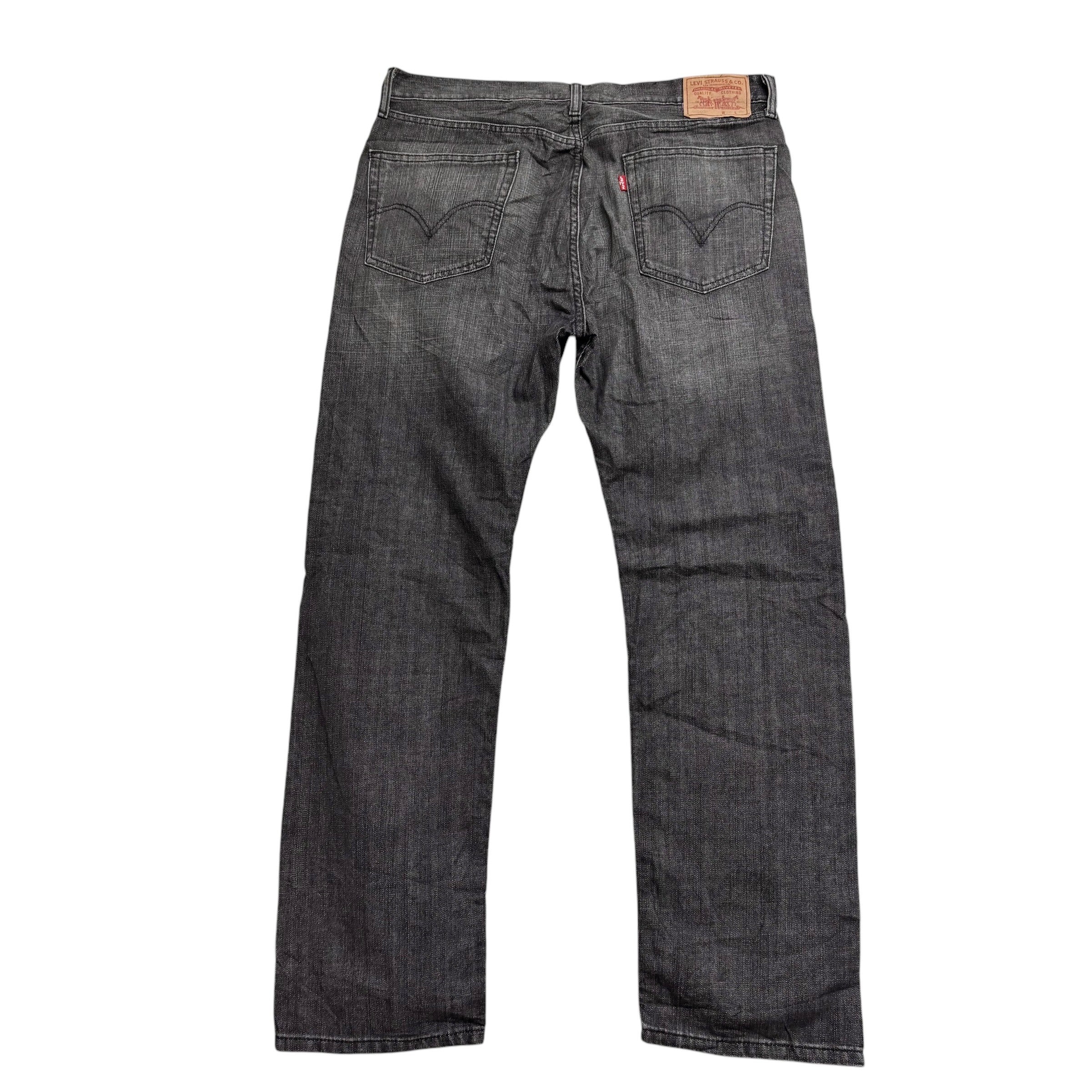 Levis 505 Jeans W38 L32 Mens Black Regular Straight Fit Vintage Denim (E)