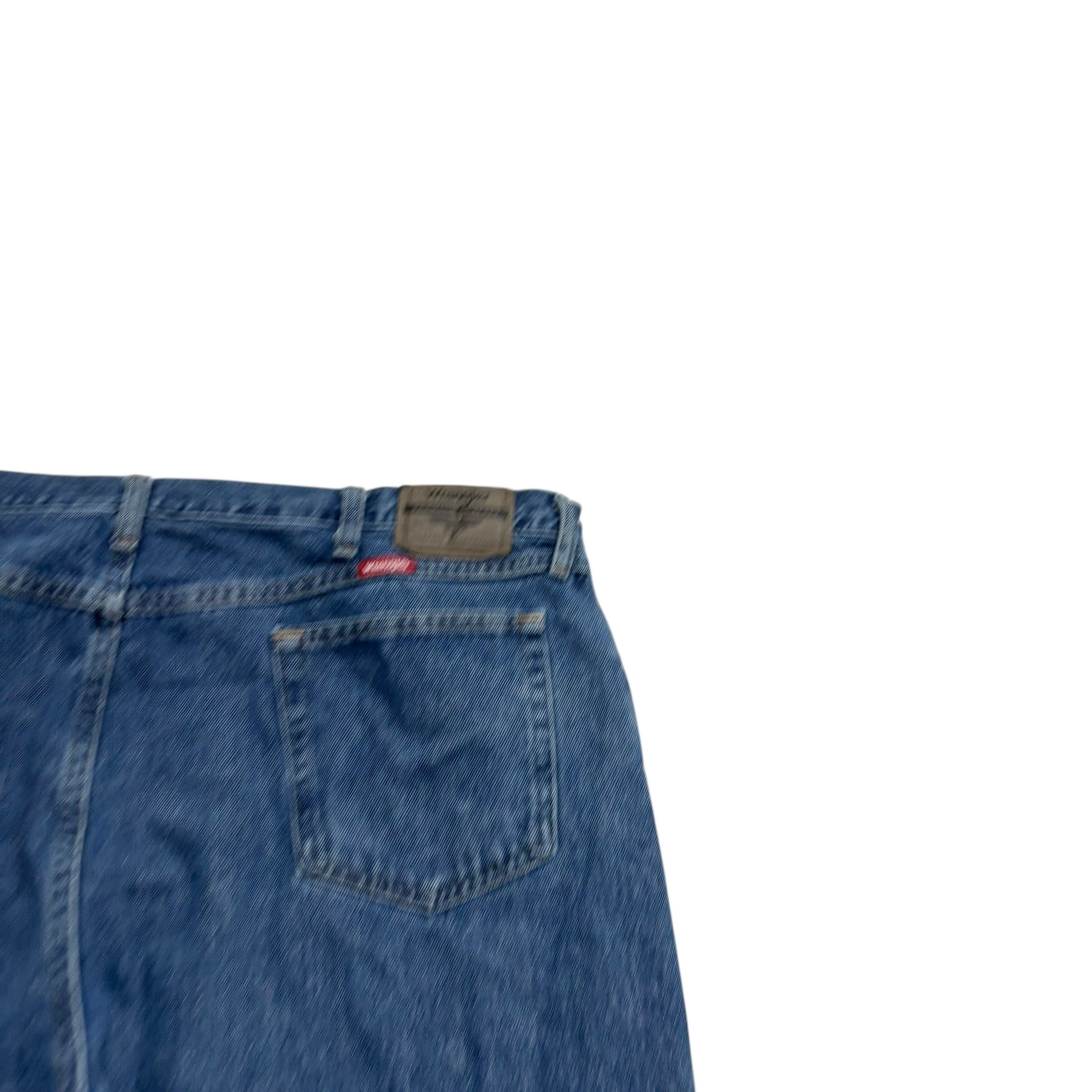 Wrangler Jeans W44 L29 Mens Mid Blue Relaxed Straight Fit Denim