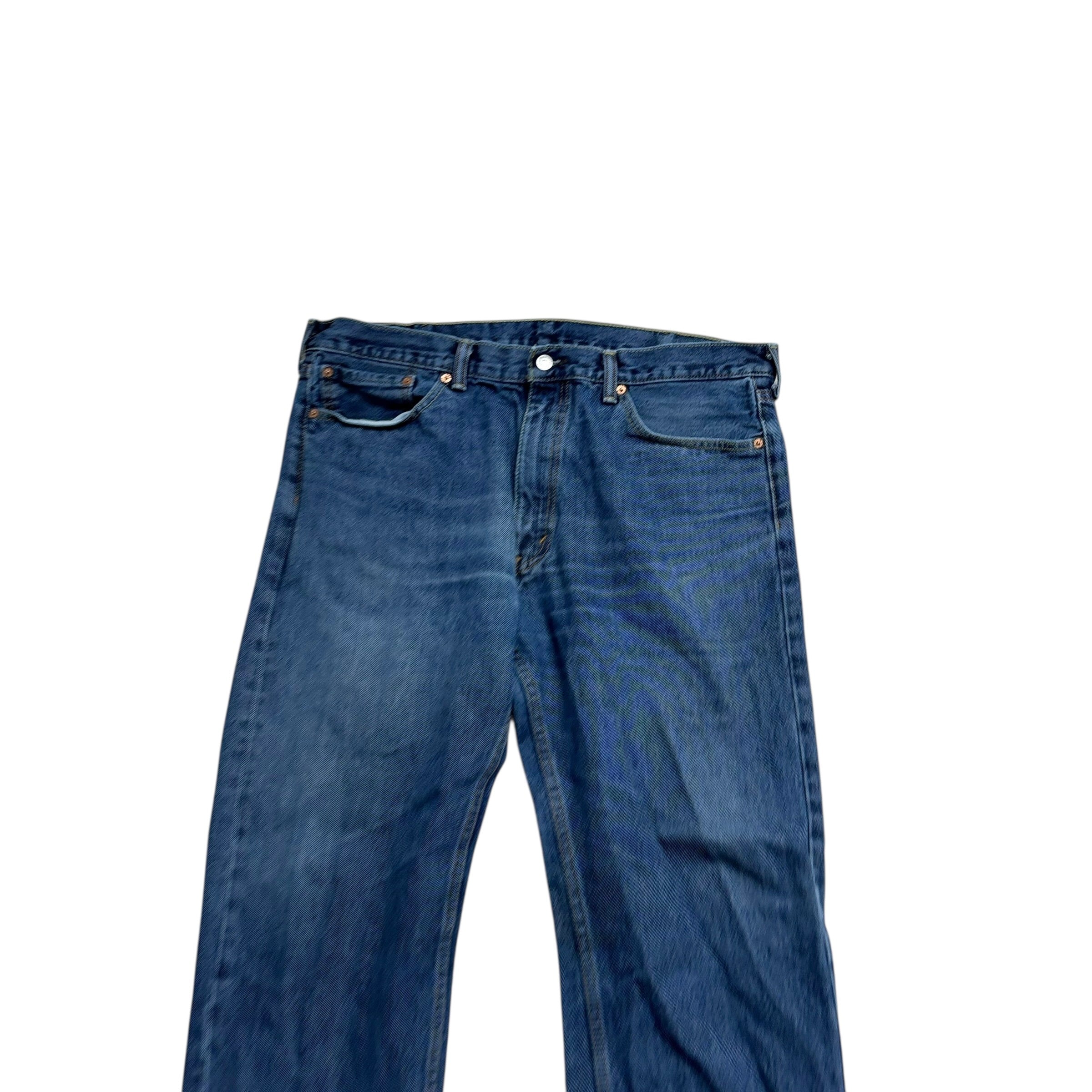 Levis 505 Jeans W38 L30 Mens Mid Blue Regular Straight Fit Denim (F)