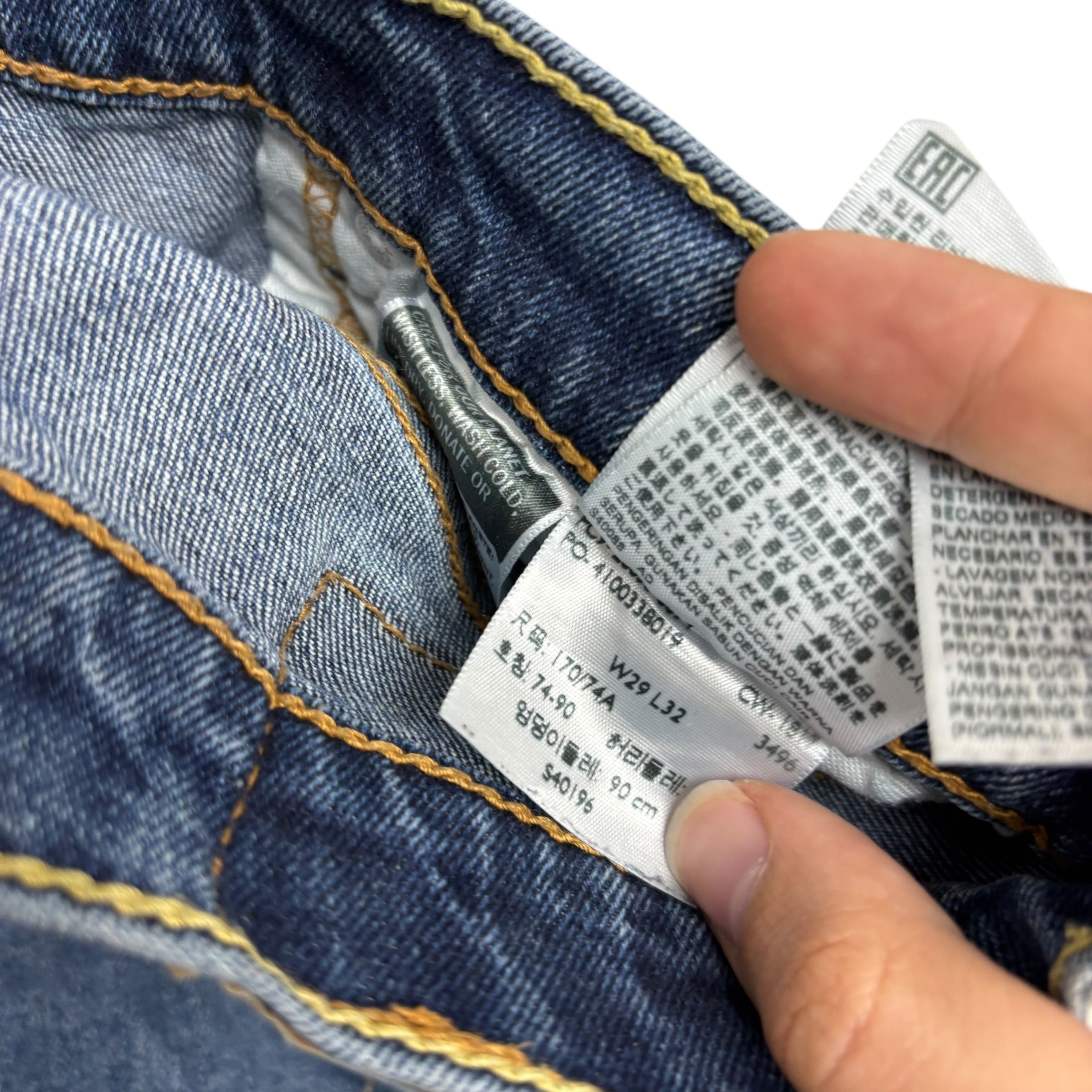 Levis 512 Distressed Jeans W29 L31 Mens Mid Blue Slim Tapered Fit Stretch Denim