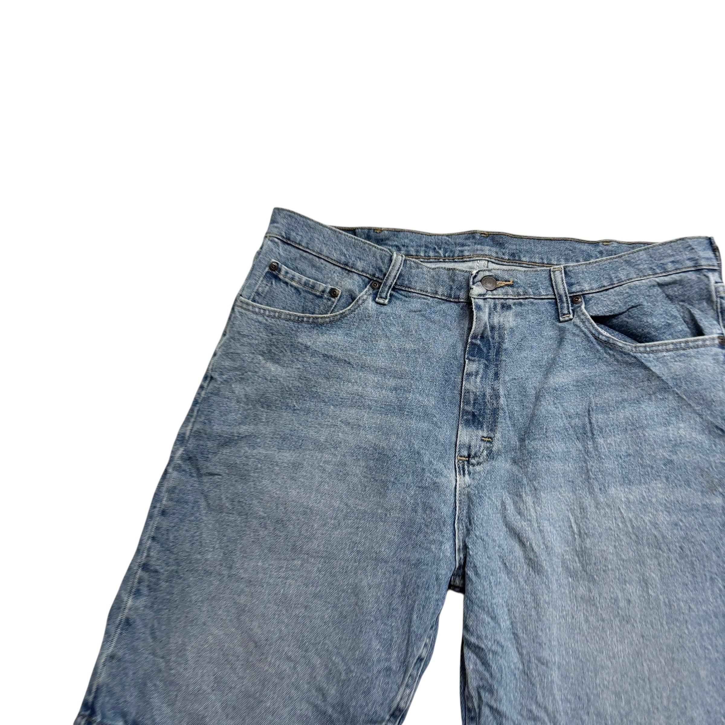 Wrangler Baggy Jorts W36 Mens Denim Shorts Mid Blue Relaxed Fit Stretch (E)
