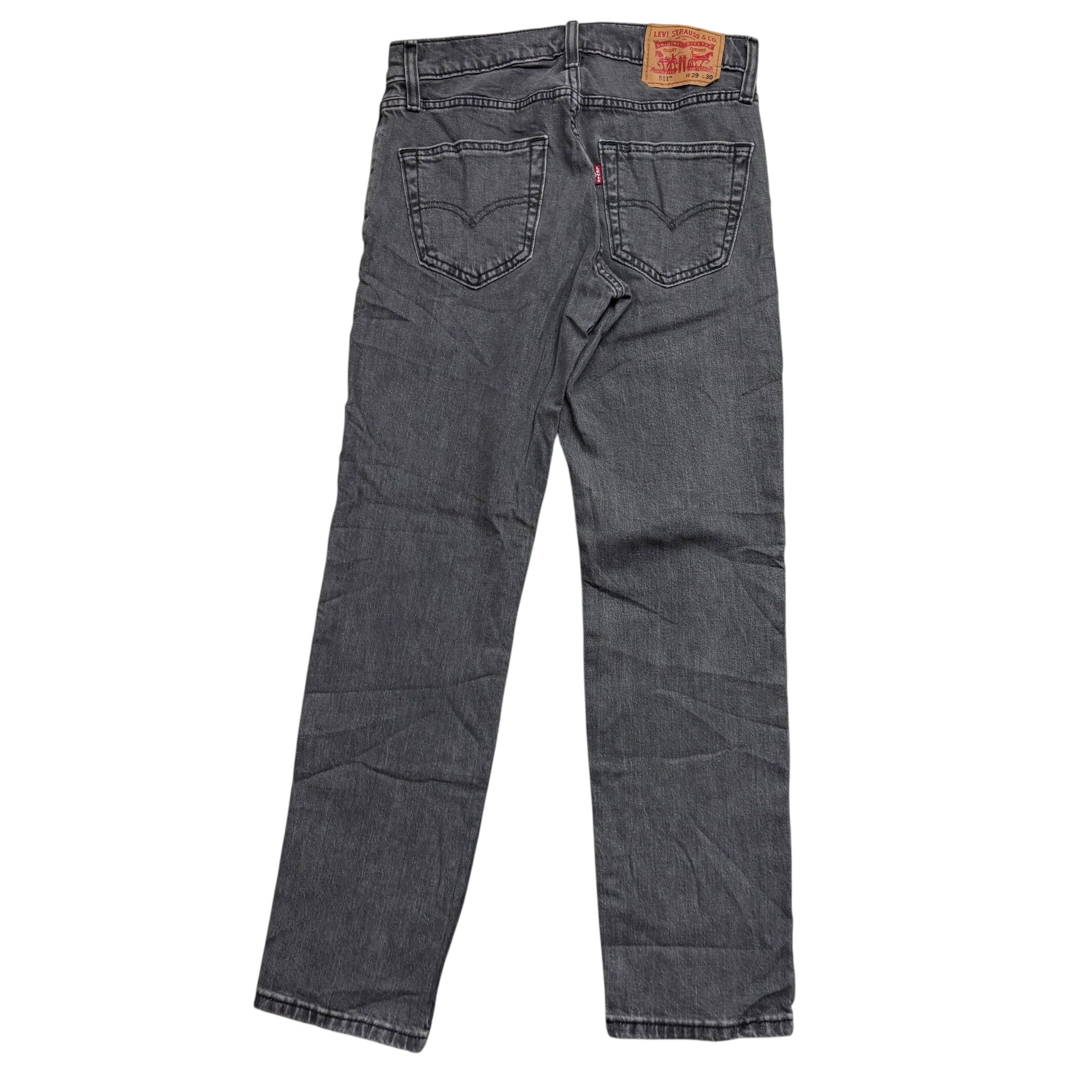 Levis 511 Jeans W29 L30 Mens Grey Slim Fit Stretch Denim (E)