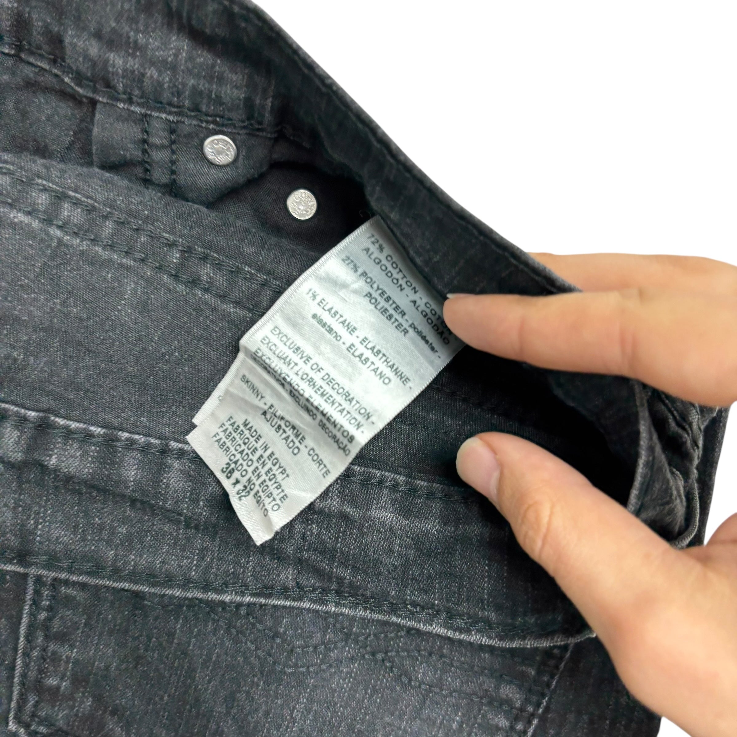 Levis Denizen Jeans W36 L32 Mens Black Skinny Fit Stretch Denim