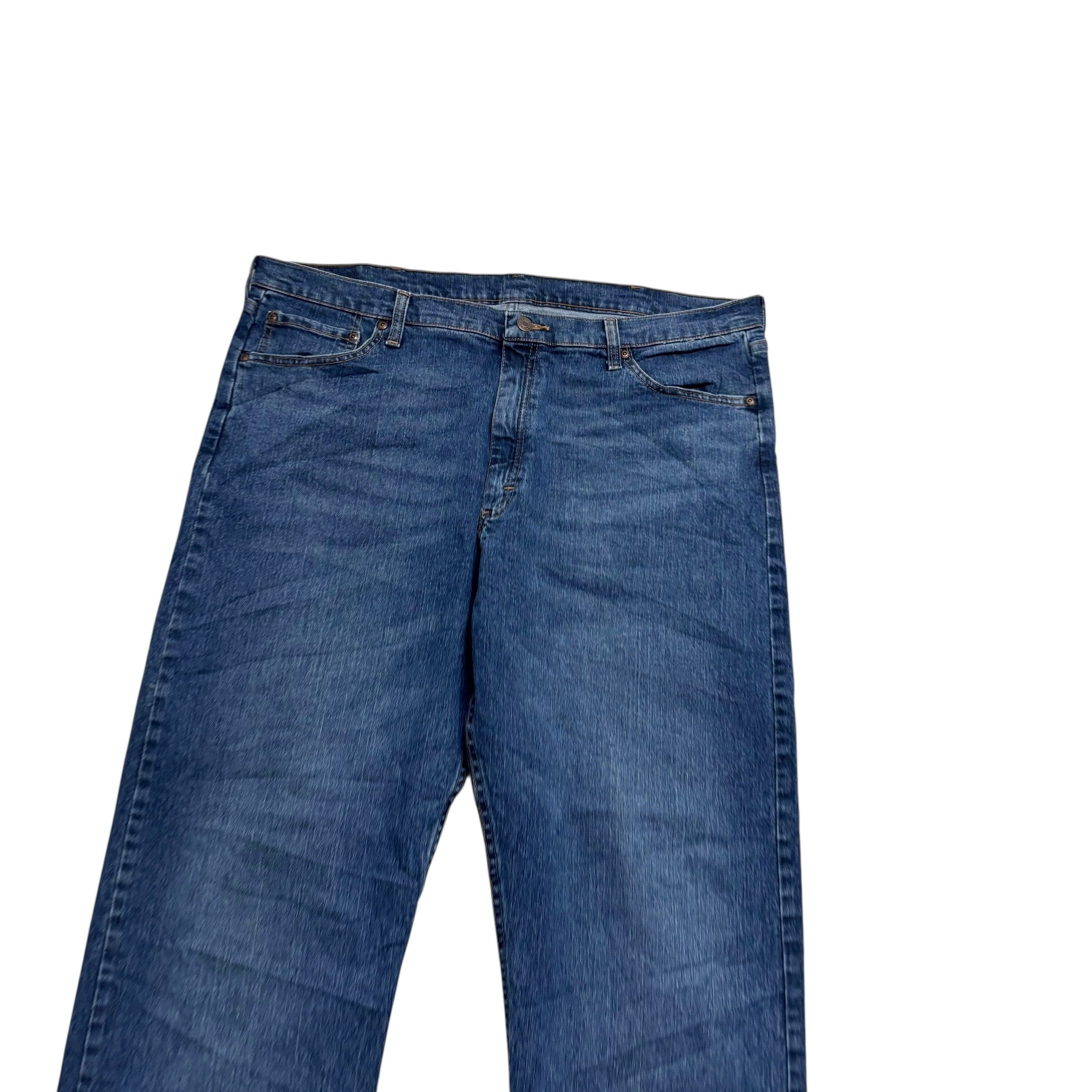 Wrangler Jeans W40 L32 Mens Dark Blue Relaxed Straight Fit Stretch Denim (E)