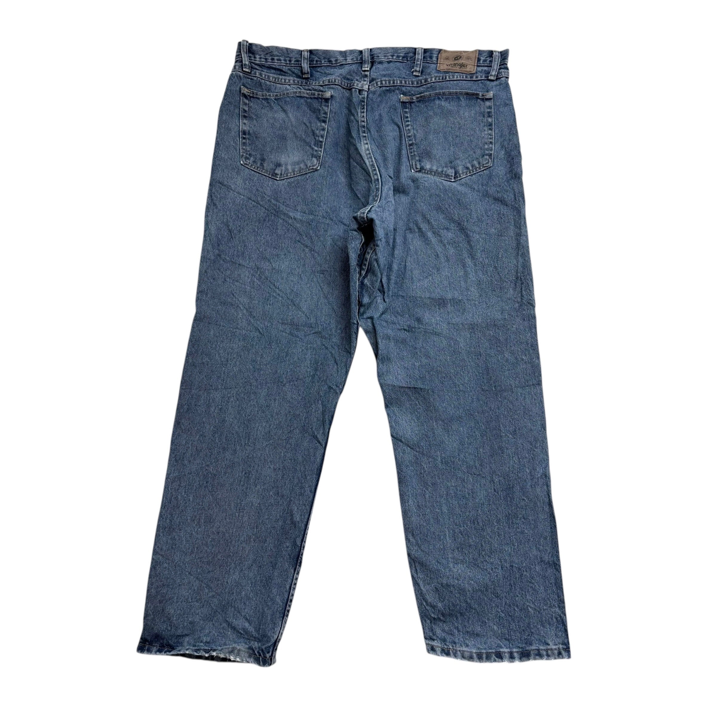 Wrangler Jeans W40 L30 Mens Mid Blue Relaxed Straight Fit Baggy Denim