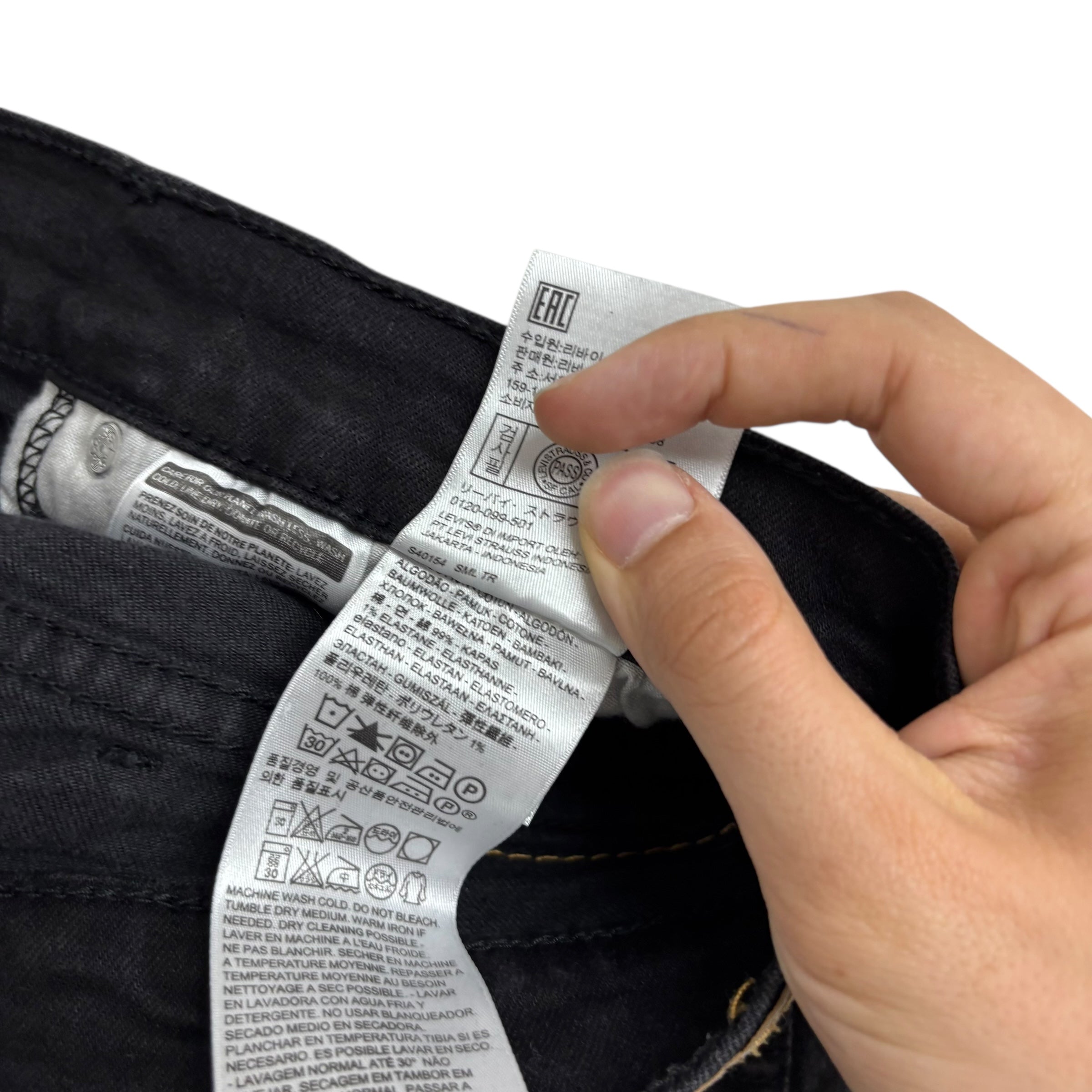 Levis 514 Jeans W44 L33 Mens Black Regular Straight Fit Stretch Denim (E)