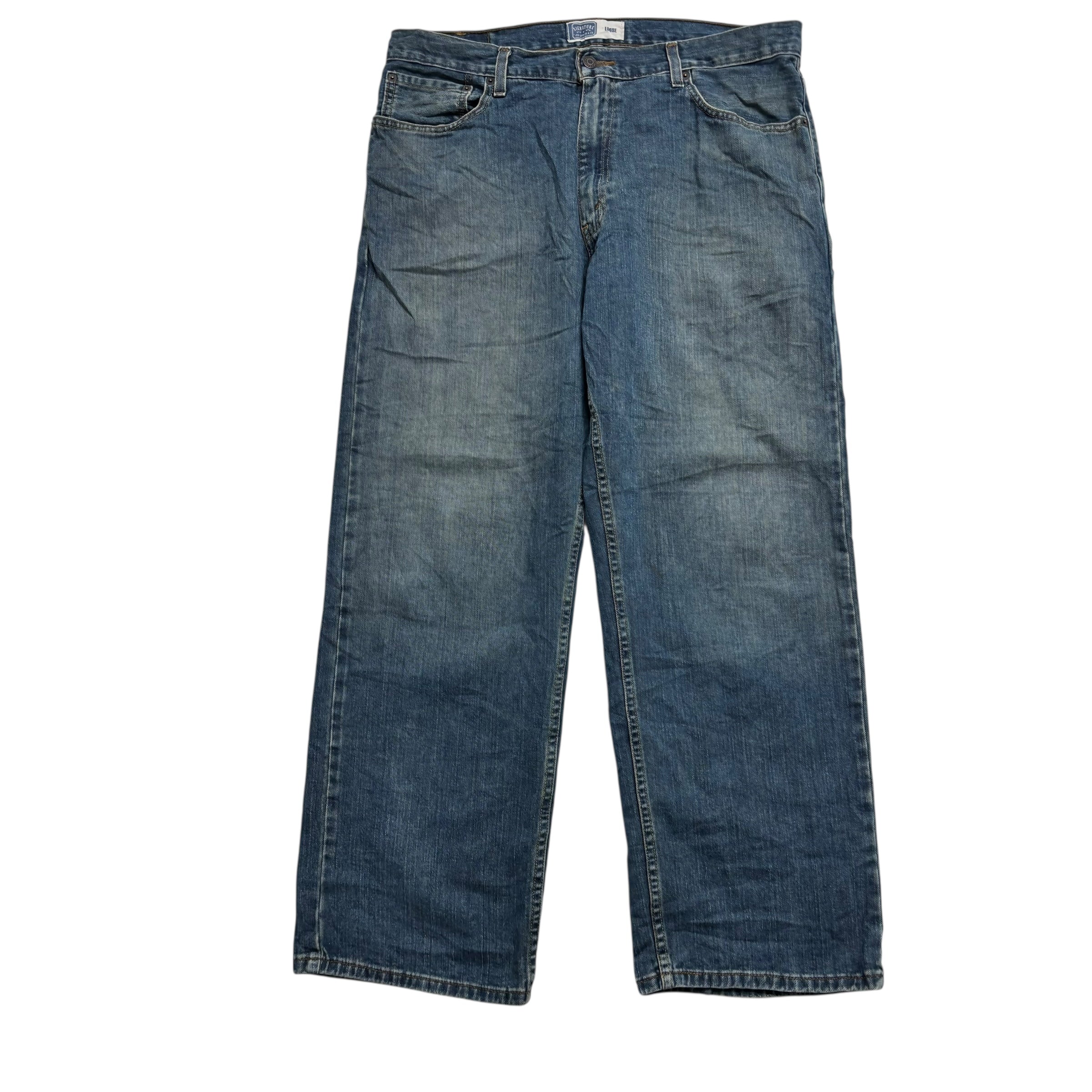 Levis Signature Jeans W36 L30 Mens Dark Blue Baggy Relaxed Vintage Denim (E)