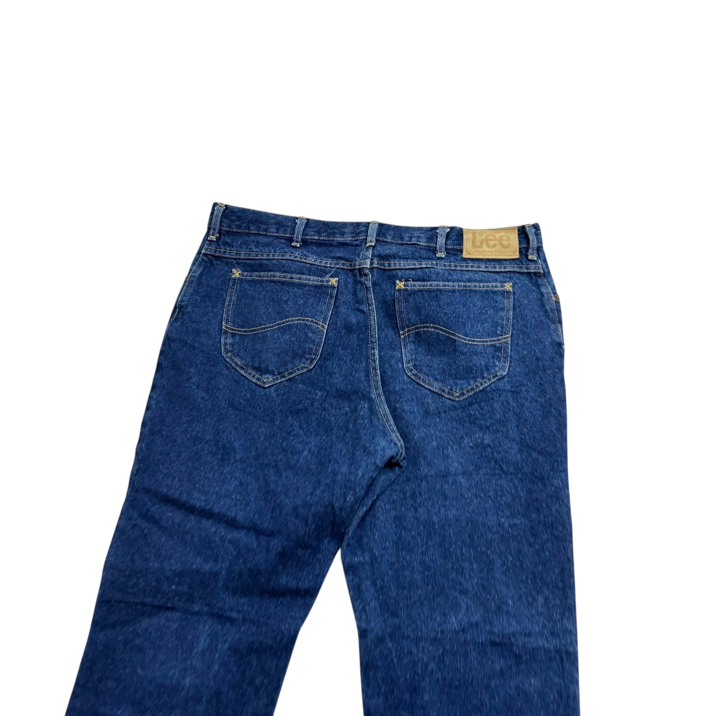 Lee Jeans W36 L32 Mens Dark Blue Relaxed Straight Fit Made In USA Vintage (E)