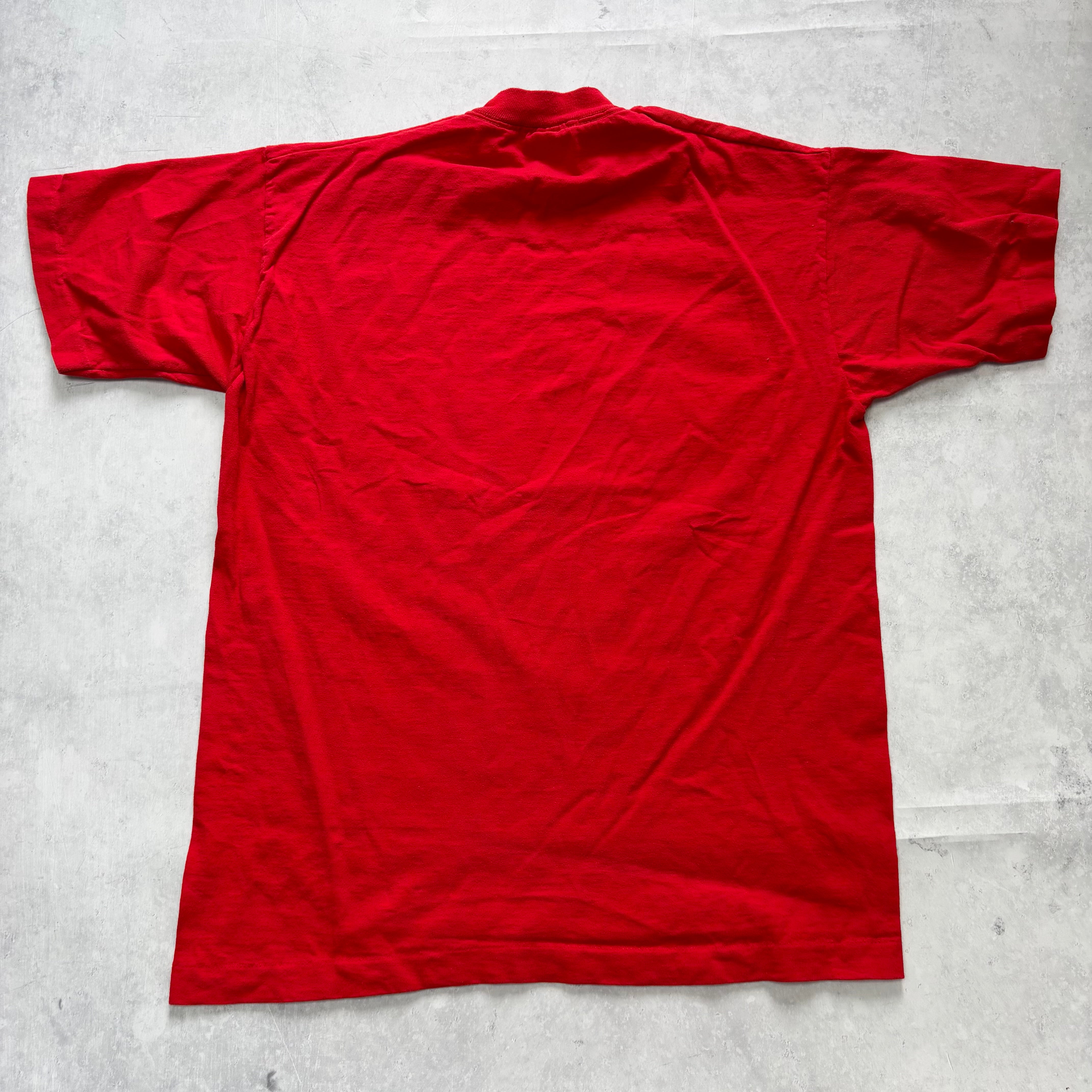 Vintage T Shirt Mens Medium Red Single Stitch Graphic Print 90s USA (E)