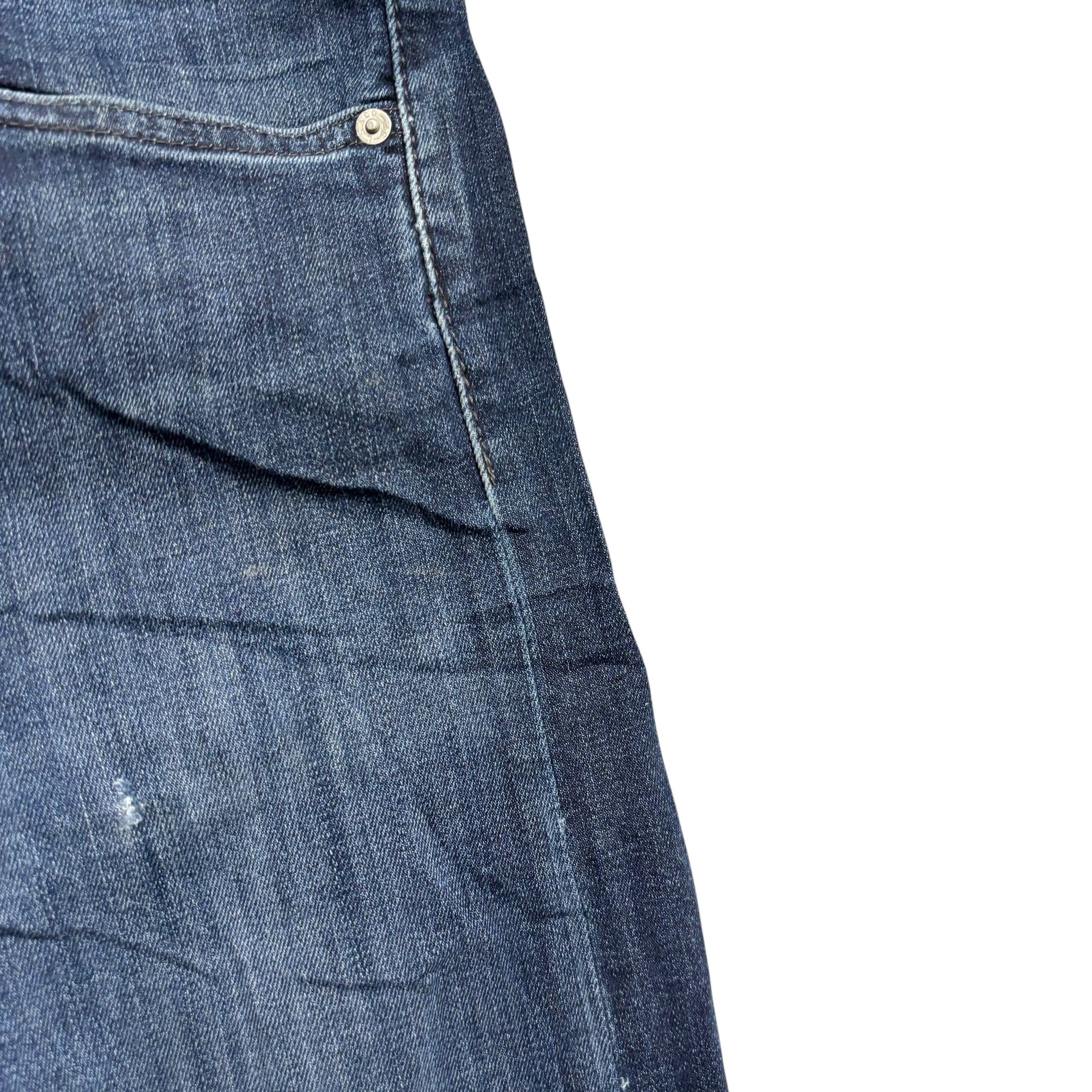 Levis 513 Jeans W32 L32 Mens Dark Blue Slim Straight Fit Stretch Denim (F)